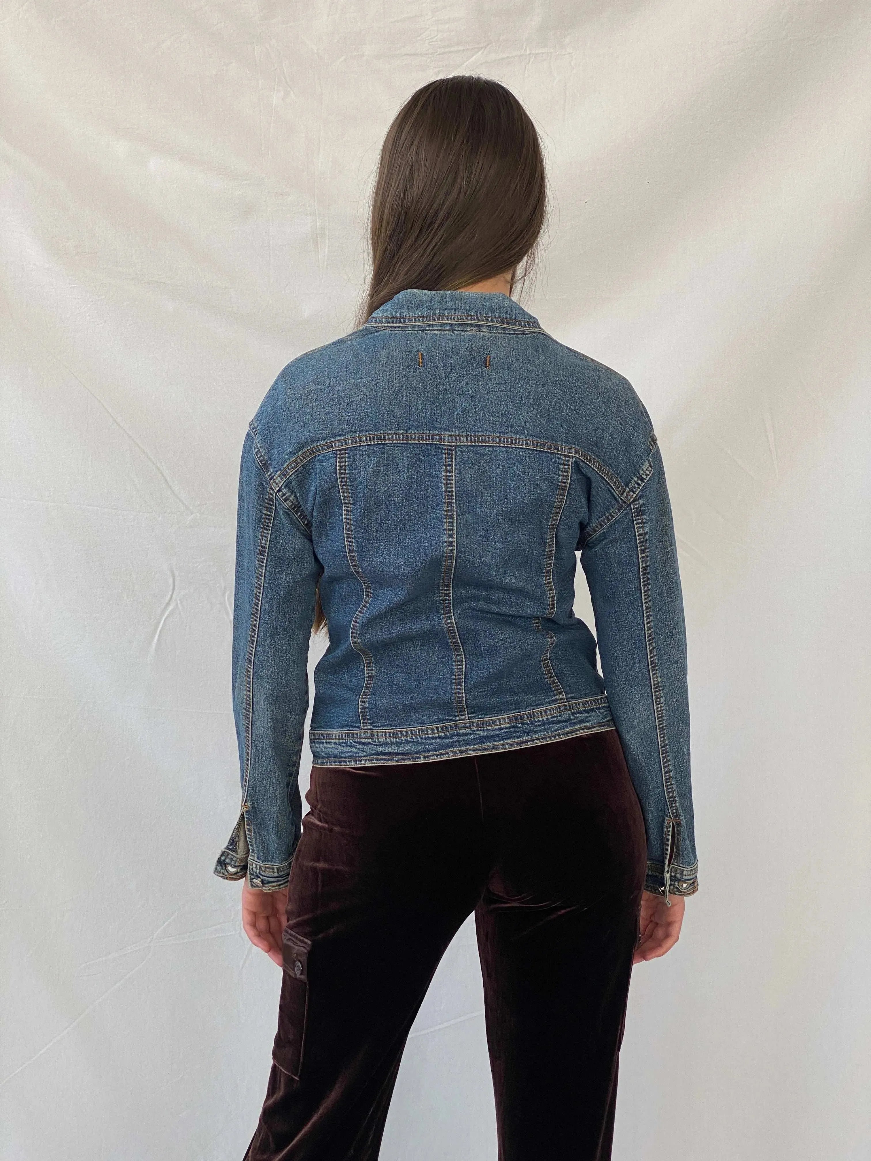 Y2K DKNY Short Fitted Zip Up Denim Jacket - XS - Balagan Vintage Denim Jacket 00s, Coats&Jackets, denim, denim jacket, Mira, Women's Denim Jackets