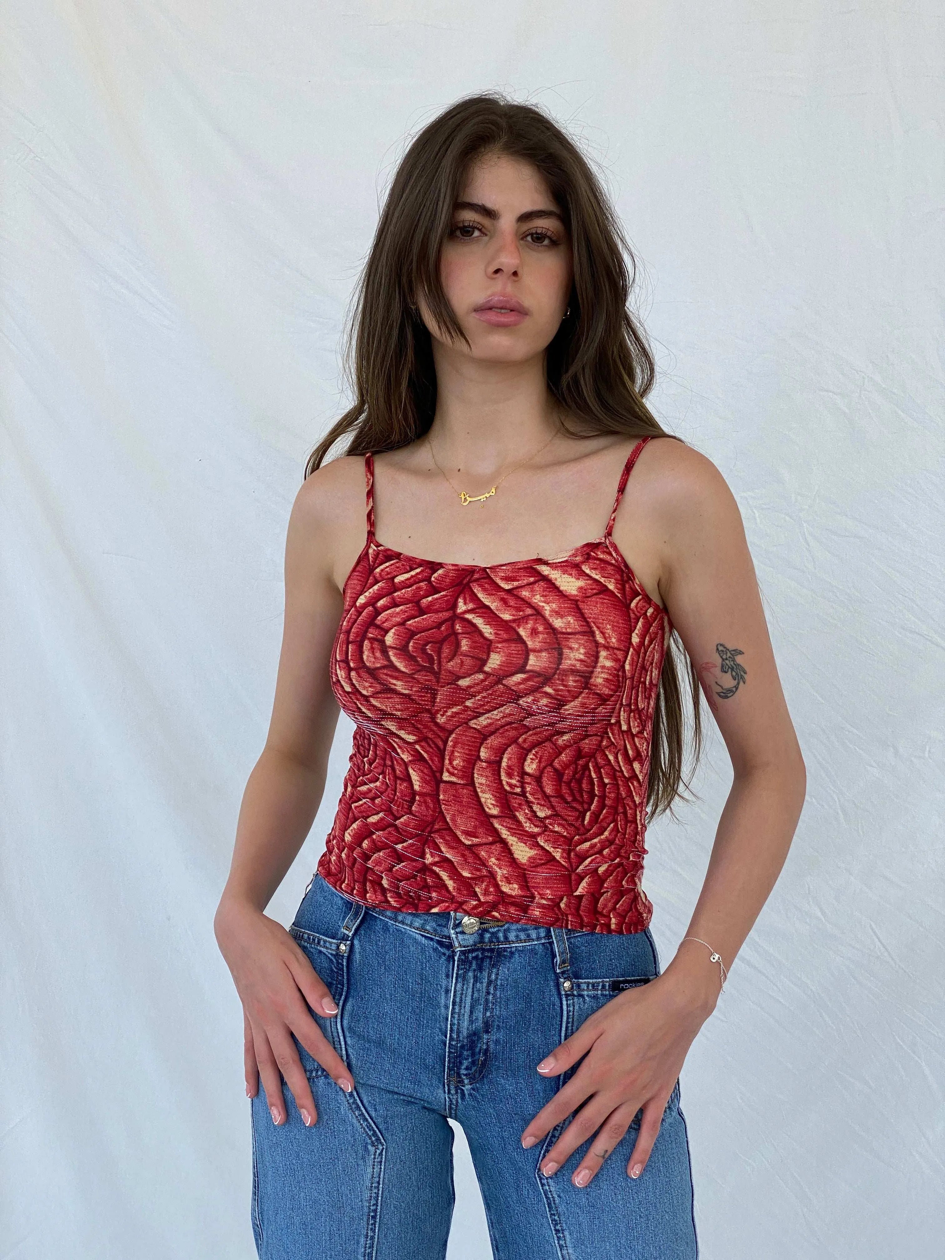 Y2k Floral Cami Top - S - Balagan Vintage Cami 00s, 90s, Cami, Mira