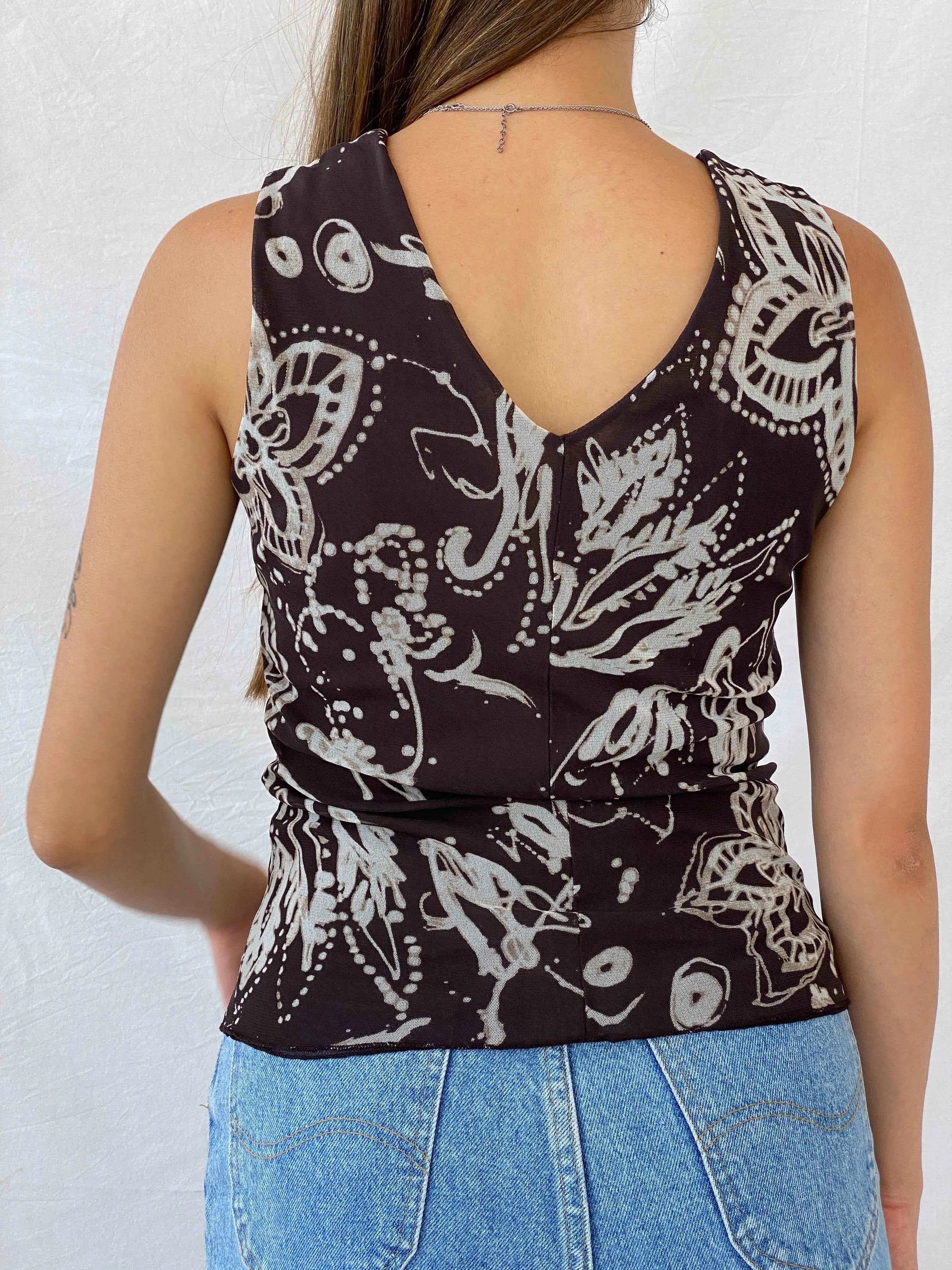 Y2K Floral Sleeveless Top - Balagan Vintage Sleeveless Top consignment, Deals, floral, floral top, isabella, Mira