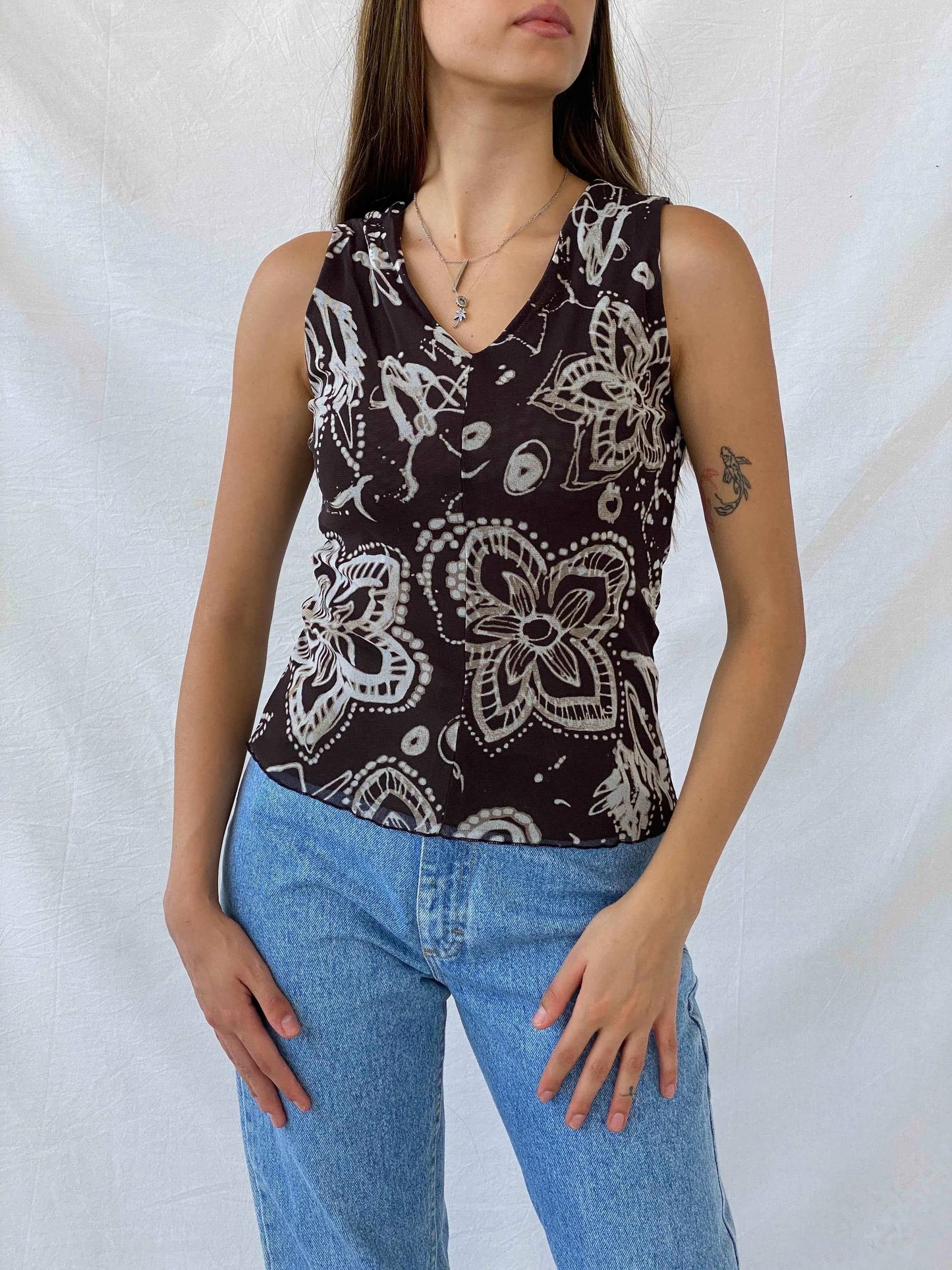 Y2K Floral Sleeveless Top - Balagan Vintage Sleeveless Top consignment, Deals, floral, floral top, isabella, Mira