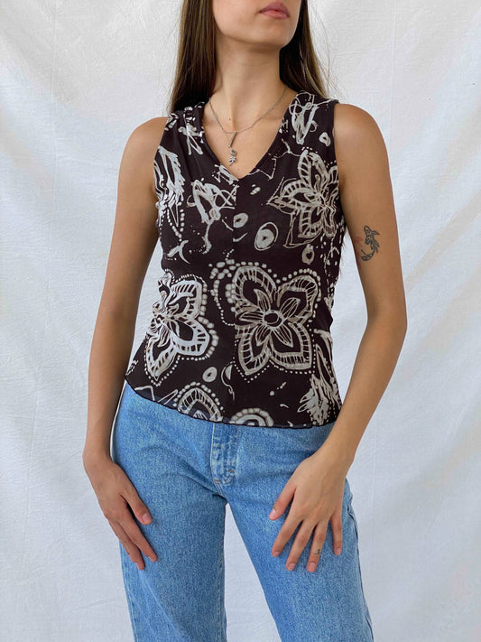 Y2K Floral Sleeveless Top - Balagan Vintage Sleeveless Top consignment, Deals, floral, floral top, isabella, Mira