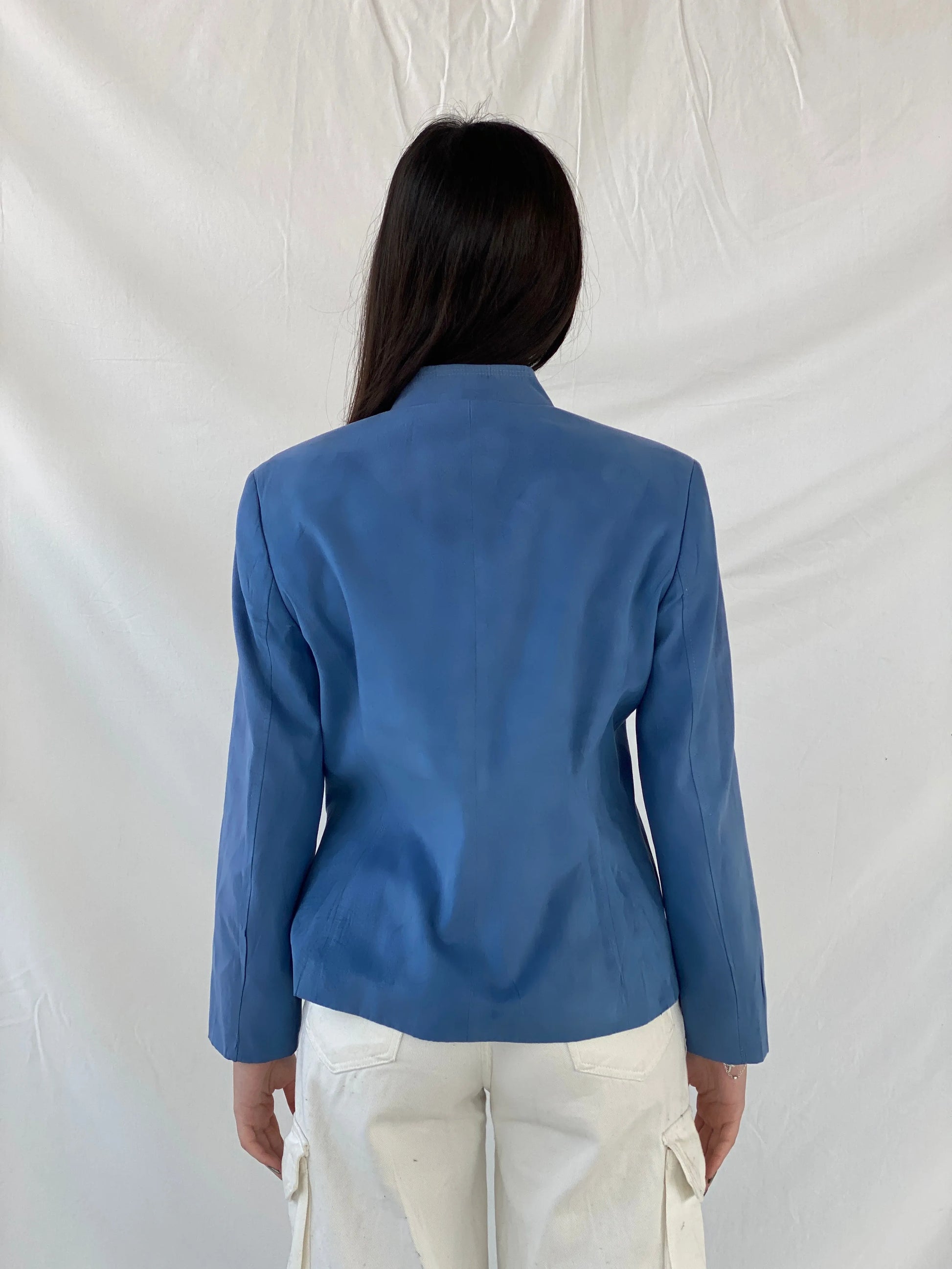 Y2K Gelco Zip Up Blue Women’s Blazer - M - Balagan Vintage Blazer 90s, blazer, Coats&Jackets, Syntia, winter, Women's Blazers