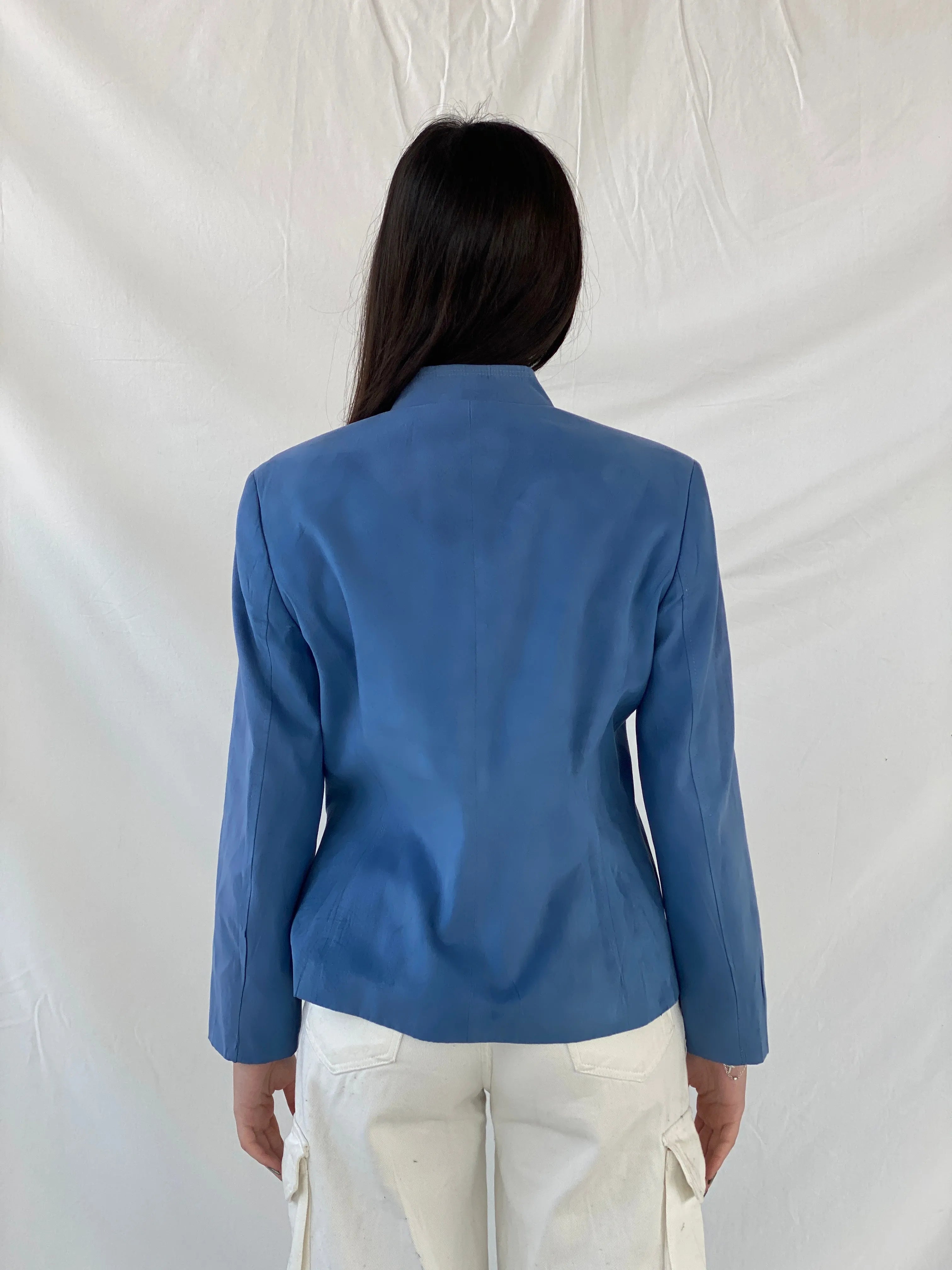 Y2K Gelco Zip Up Blue Women’s Blazer - M - Balagan Vintage Blazer 90s, blazer, Coats&Jackets, Syntia, winter, Women's Blazers