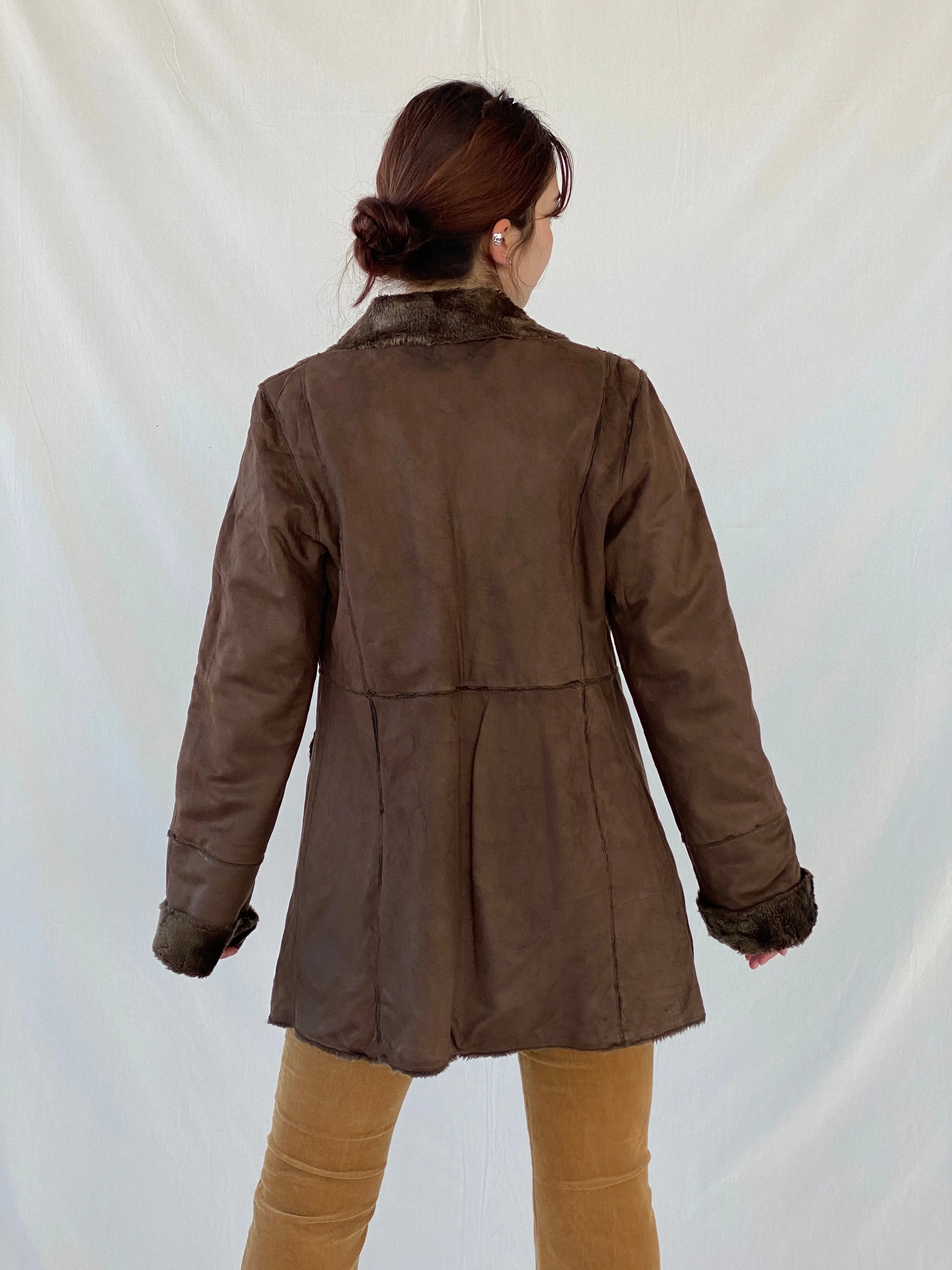 Y2K GINA BENOTTI Brown Afghan Style Fur-lined Coat - S - Balagan Vintage Coat 00s, Afghan style, Ayah, coat, Coats&Jackets, faux fur, Women's Coats