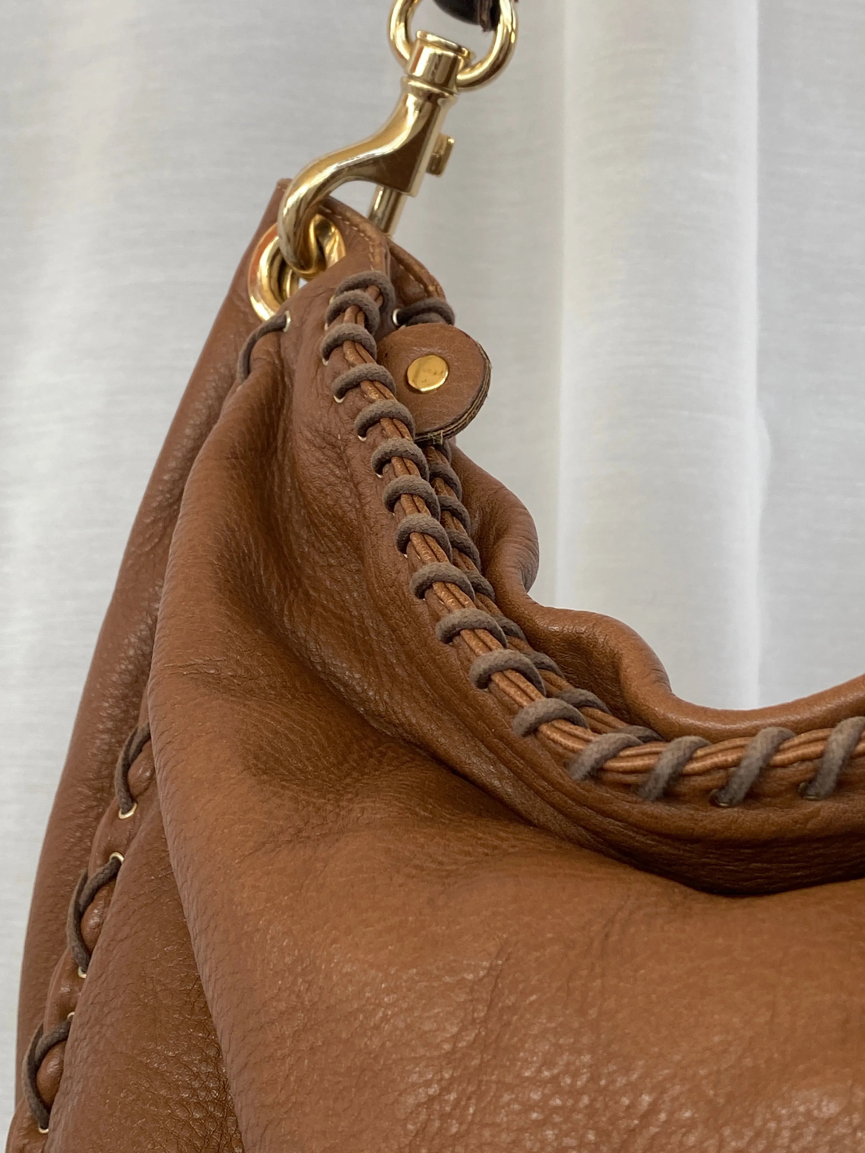 Y2K Jimmy Choo Brown Leather Large Hobo Braided Shoulder Bag - Balagan Vintage Shoulder Bag 90s, bag, black leather, consignment, genuine leather, shoulder bag, Tasnimk