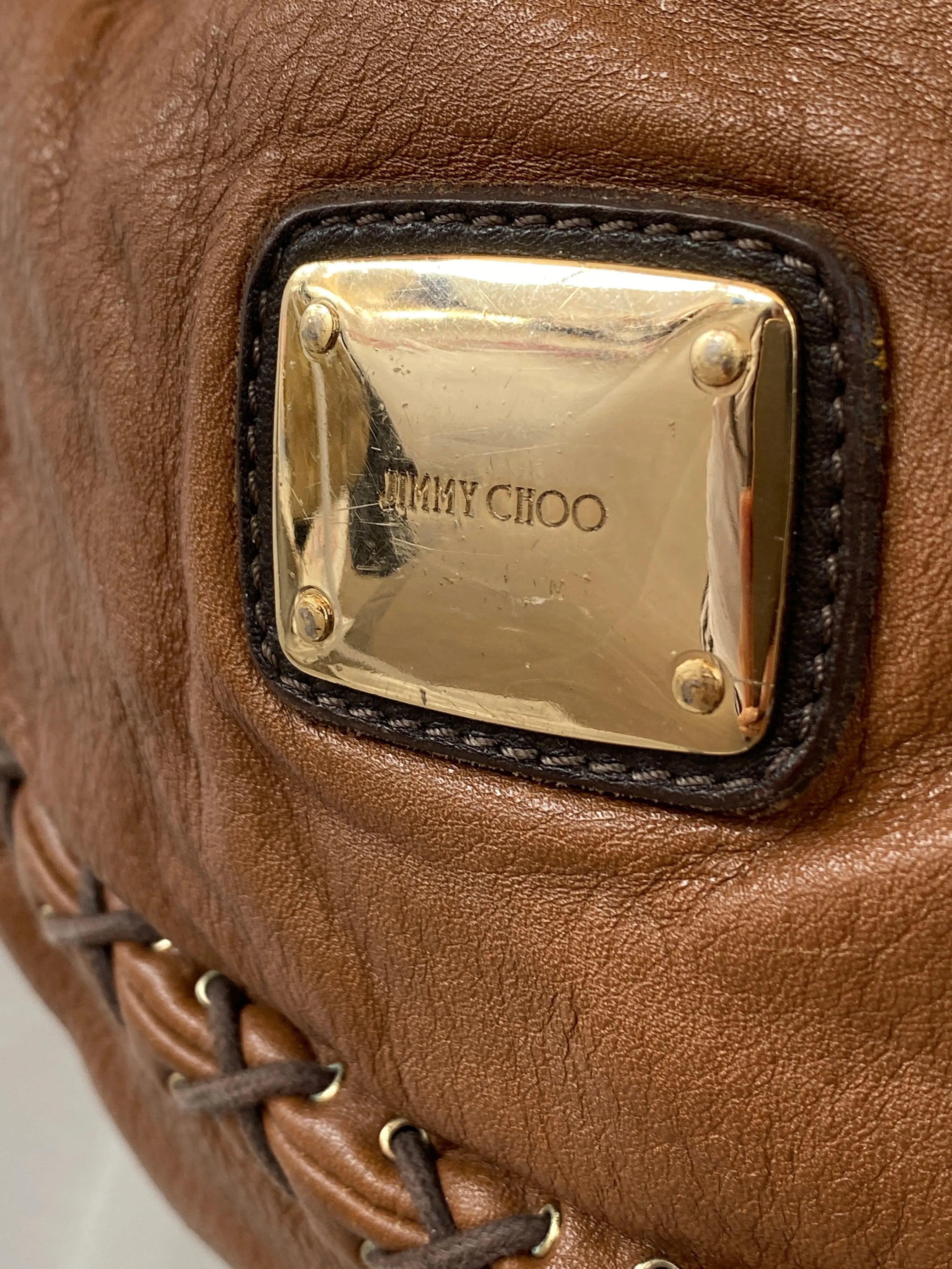 Y2K Jimmy Choo Brown Leather Large Hobo Braided Shoulder Bag - Balagan Vintage Shoulder Bag 90s, bag, black leather, consignment, genuine leather, shoulder bag, Tasnimk