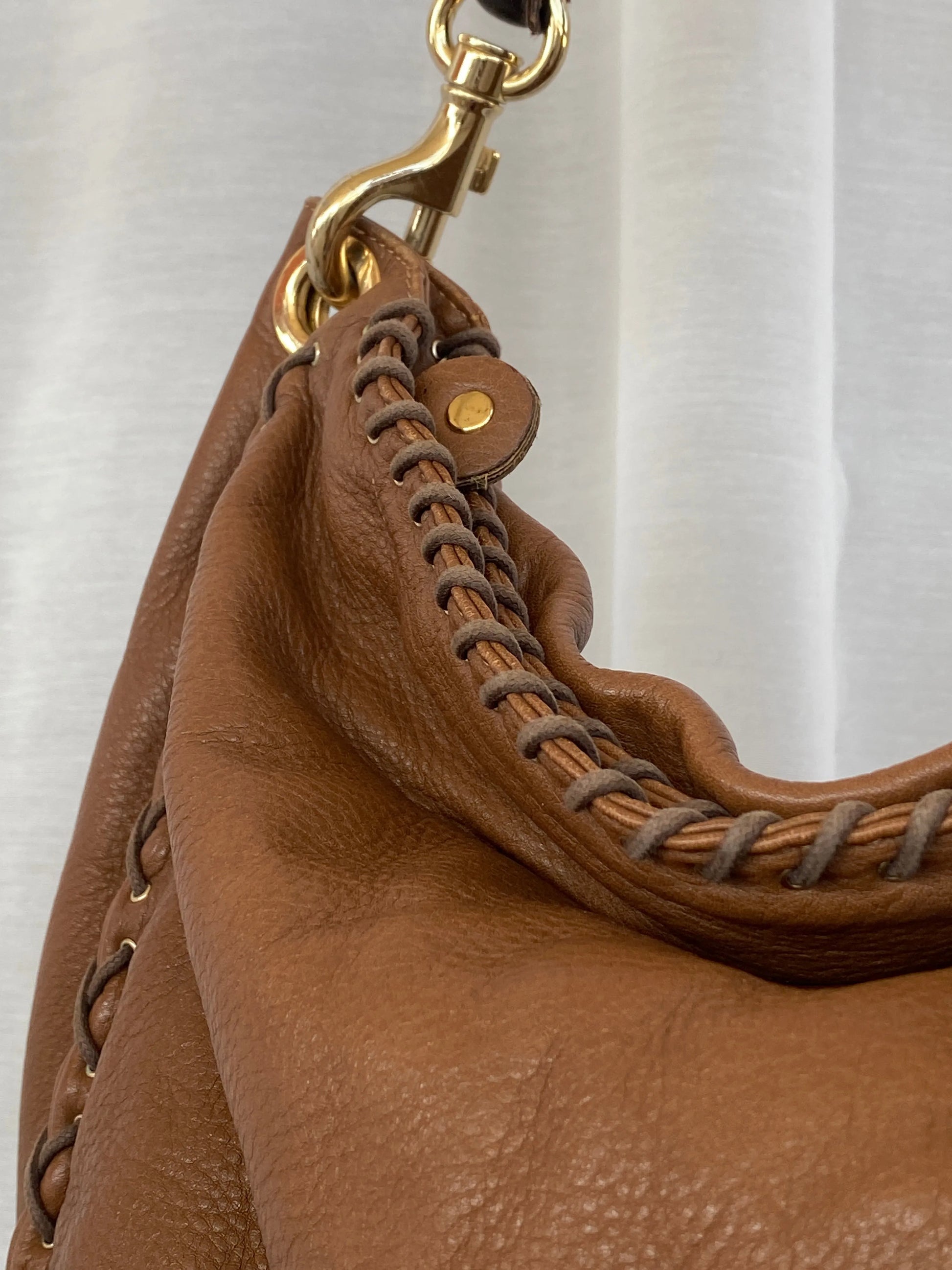 Y2K Jimmy Choo Brown Leather Large Hobo Braided Shoulder Bag - Balagan Vintage Shoulder Bag 90s, bag, black leather, consignment, genuine leather, shoulder bag, Tasnimk