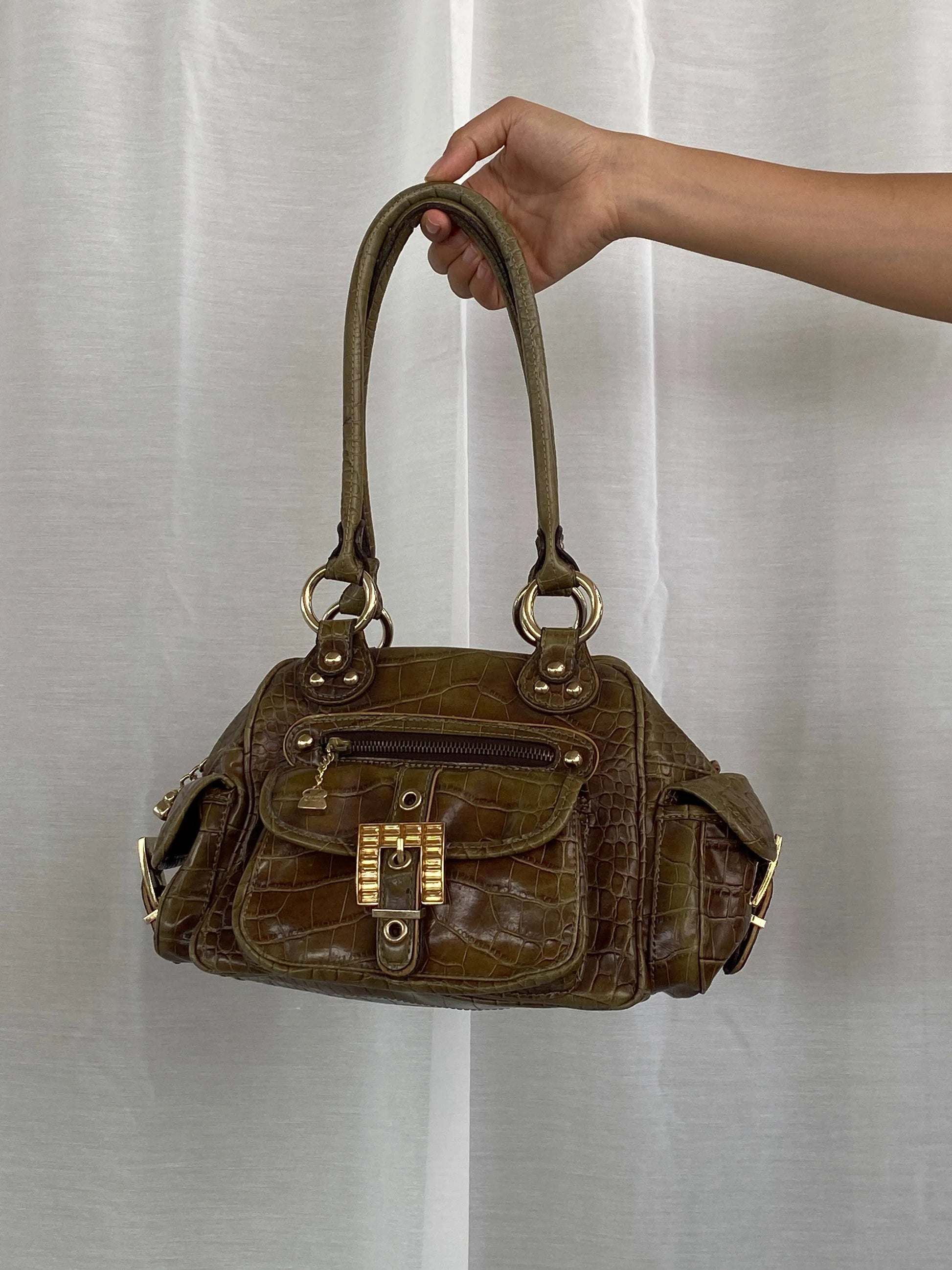 Y2K Kathy Van Zeeland Khaki Shoulder Bag - Balagan Vintage Shoulder Bag 90s, bag, shoulder bag