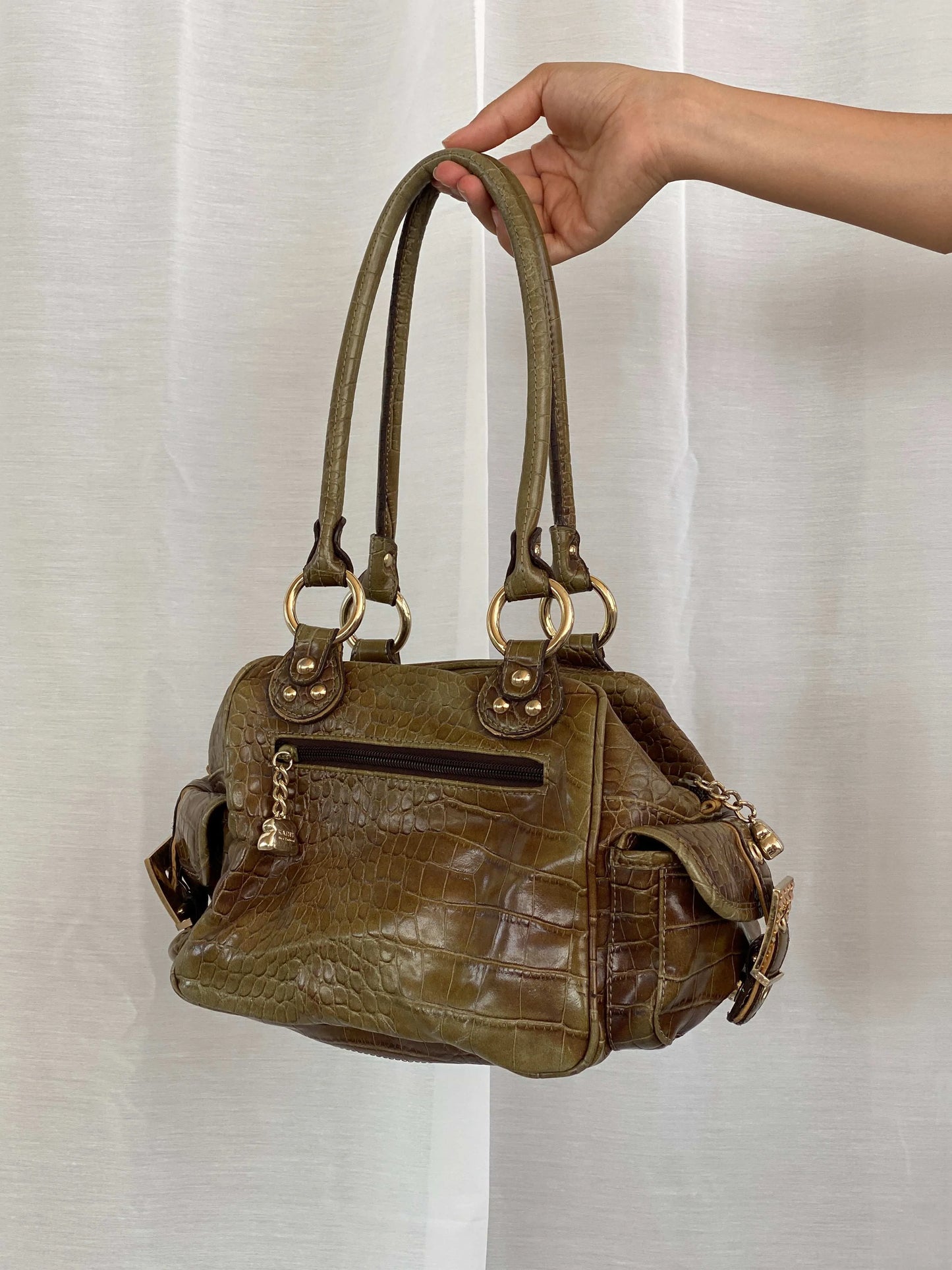 Y2K Kathy Van Zeeland Khaki Shoulder Bag - Balagan Vintage Shoulder Bag 90s, bag, shoulder bag
