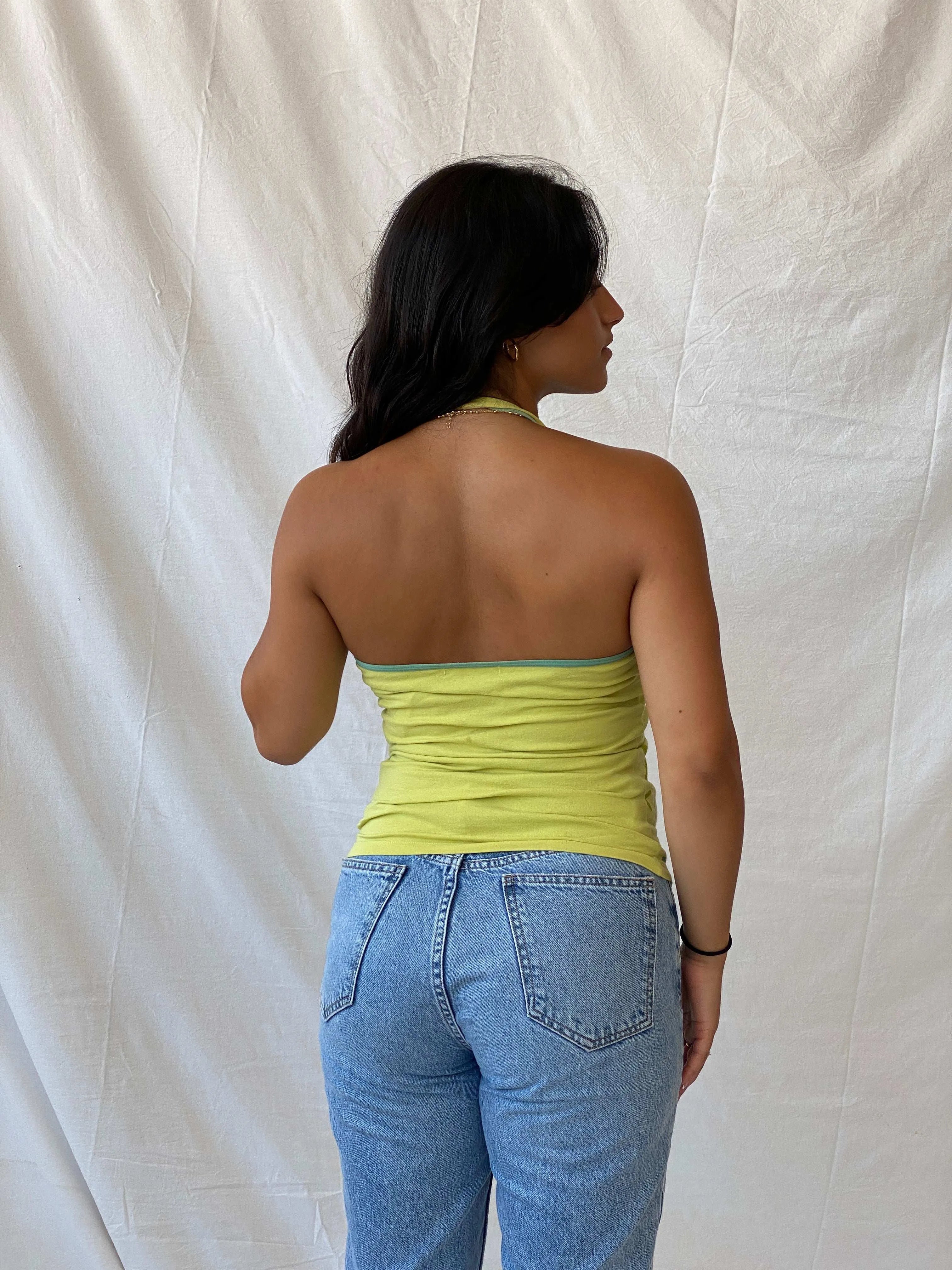 Y2K Koton Green Halter Top - XS - Balagan Vintage Sleeveless Top 00s, halter top, Lana, summer
