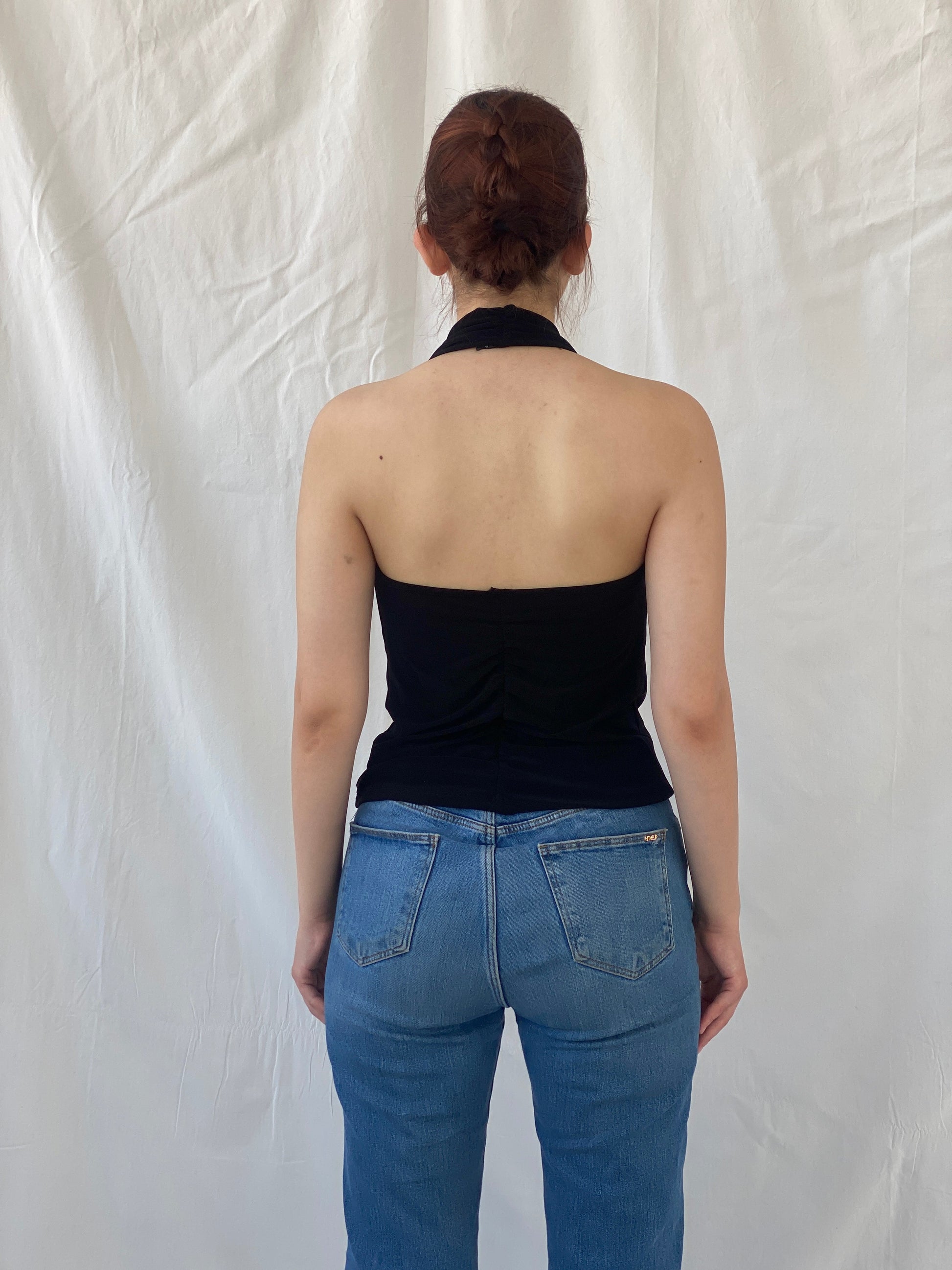 Y2K MISU Cowl Neck Black Halter Top - S - Balagan Vintage Halter Top 00s, Ayah, halter top, Top, women top