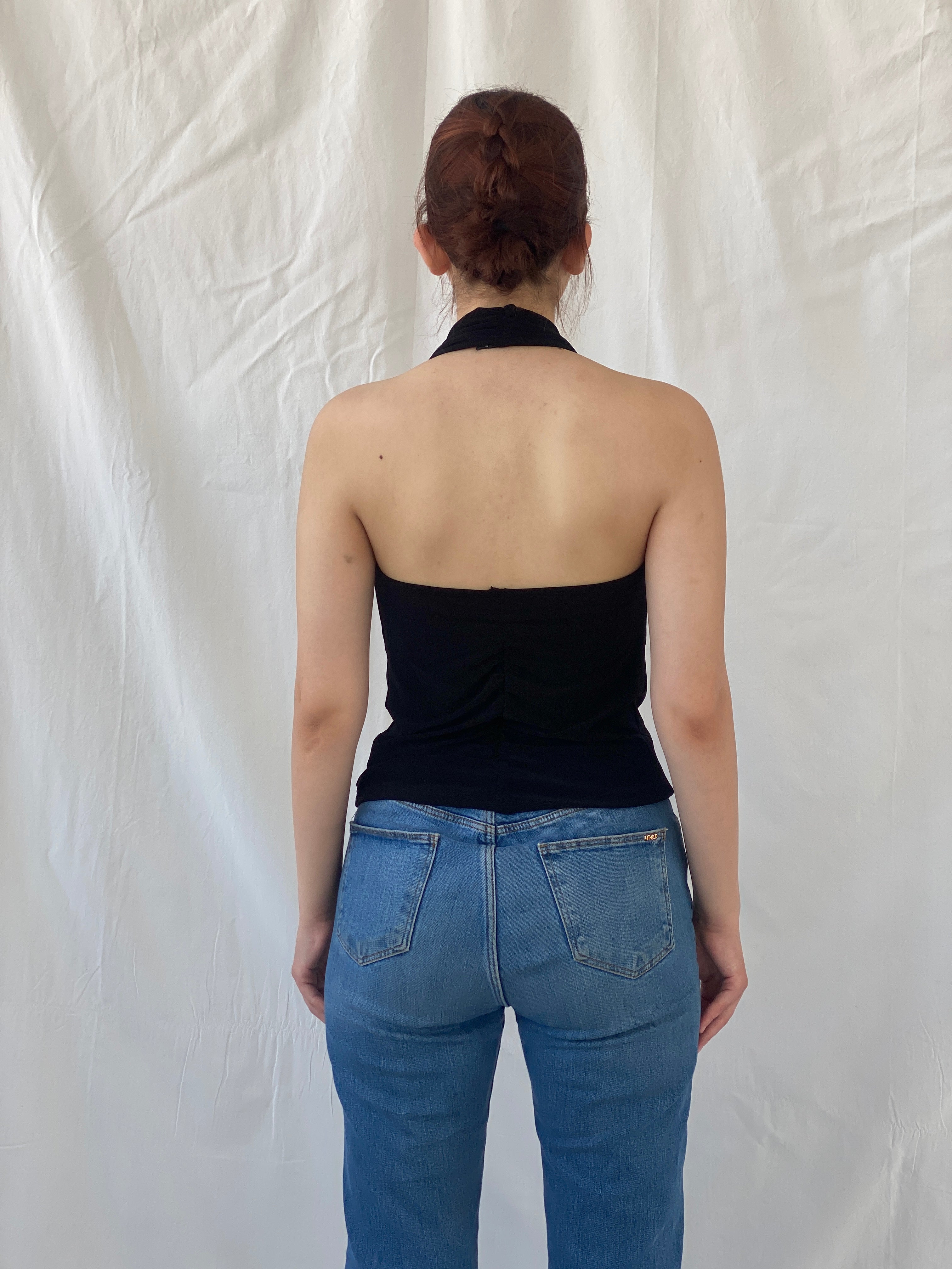 Y2K MISU Cowl Neck Black Halter Top - S - Balagan Vintage Halter Top 00s, Ayah, halter top, Top, women top