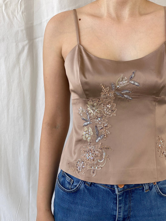 Y2K Next Women’s Cute Embellished Cami Top - M - Balagan Vintage Sleeveless Top 00s, Ayah, summer, women top