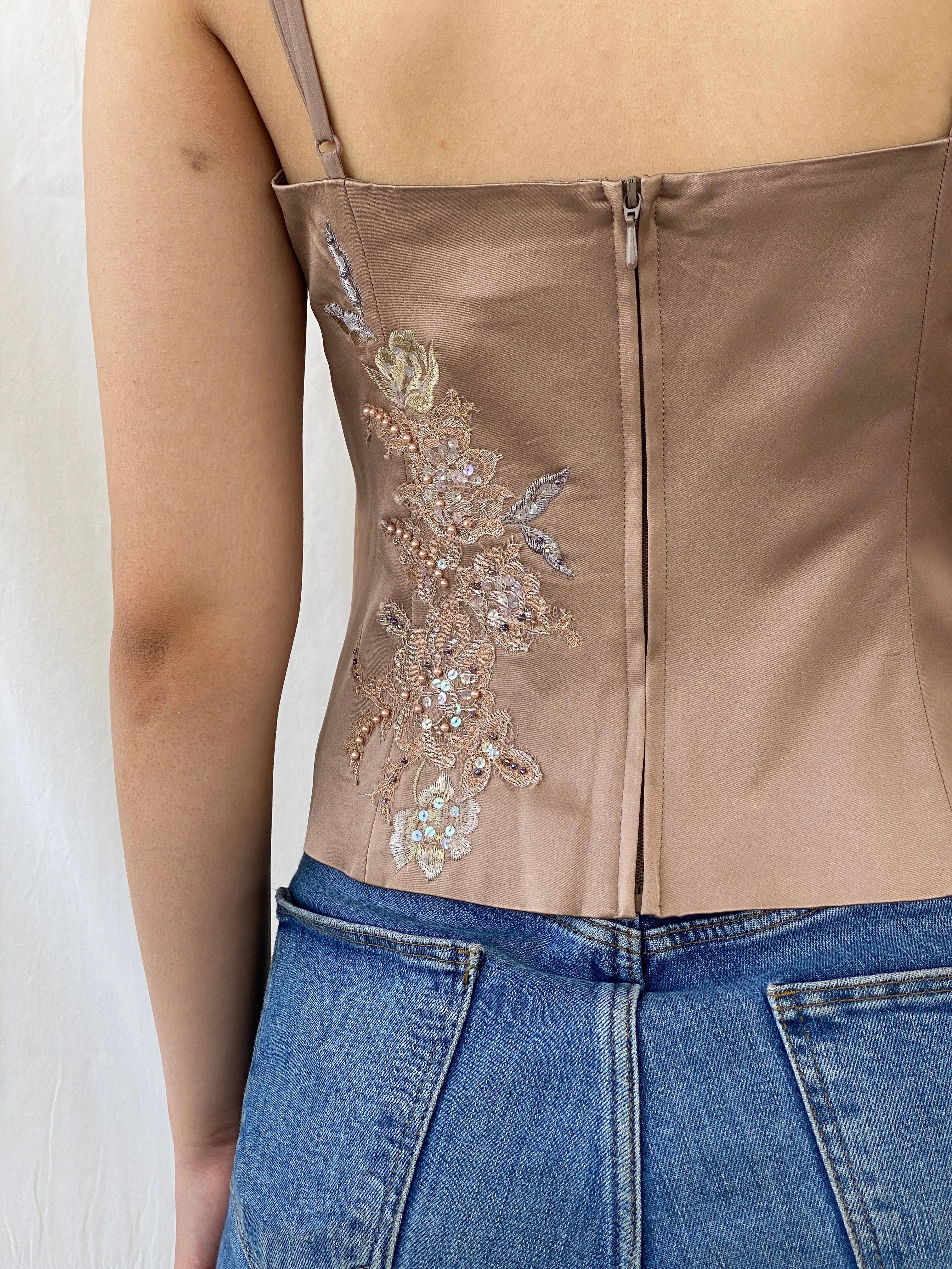 Y2K Next Women’s Cute Embellished Cami Top - M - Balagan Vintage Sleeveless Top 00s, Ayah, summer, women top