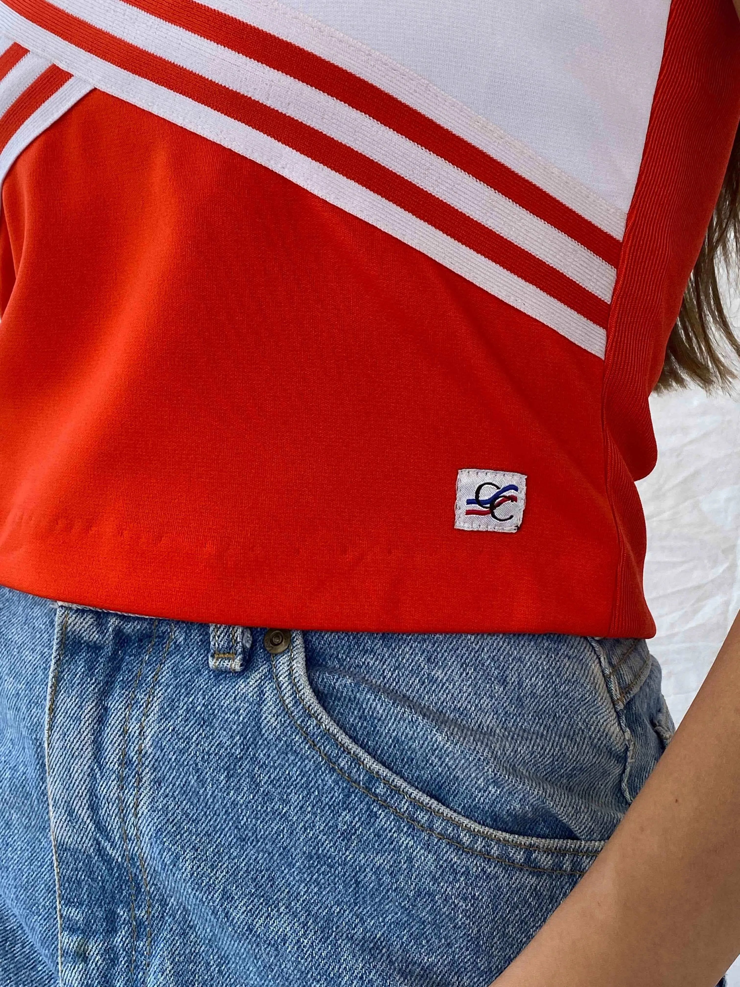Y2K Orange Cheerleader Top - Balagan Vintage Sleeveless Top 00s, 90s, Deals, Mira