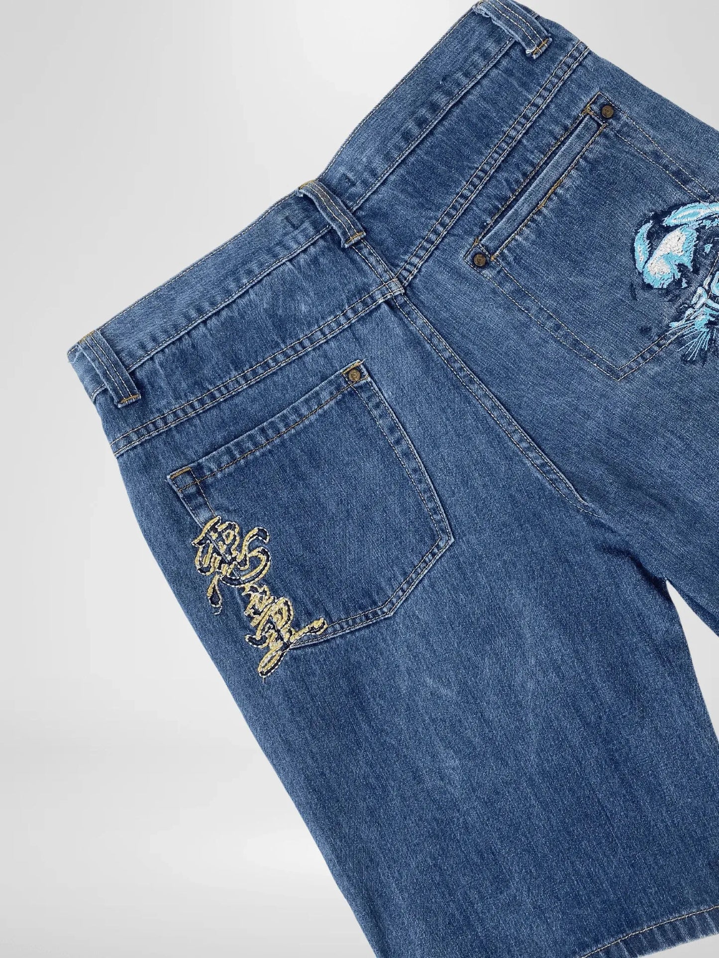 Y2K Paco Jeans Streetgear Embroidered Men‘s Jorts - Balagan Vintage Shorts 00s, 90s, denim, jeans, shorts