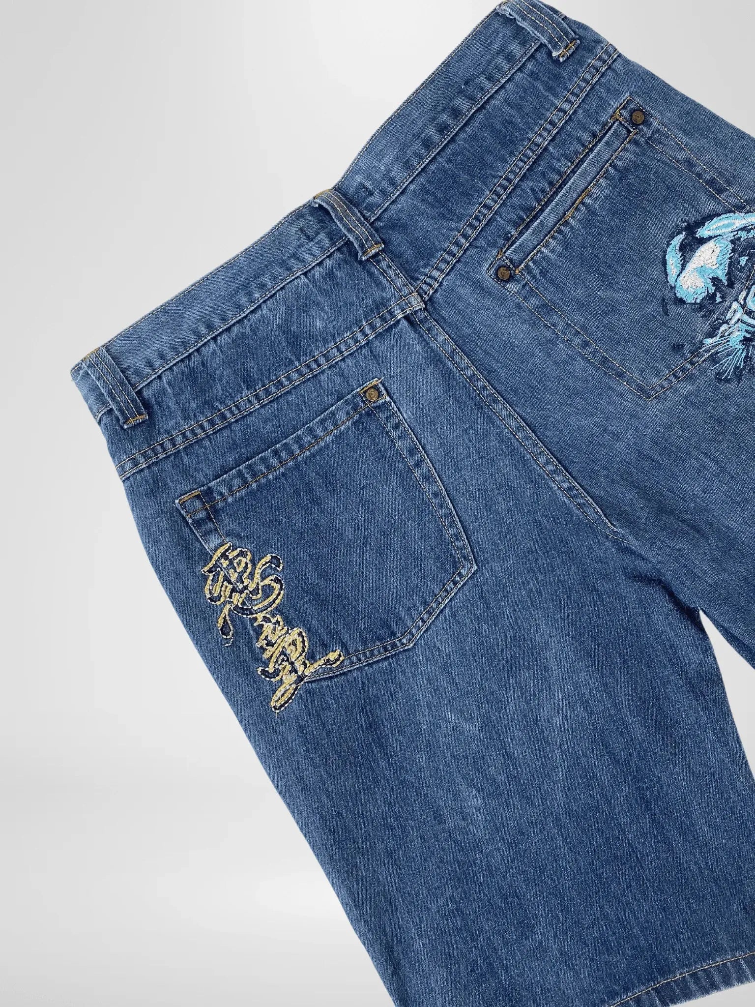 Y2K Paco Jeans Streetgear Embroidered Men‘s Jorts - Balagan Vintage Shorts 00s, 90s, denim, jeans, shorts
