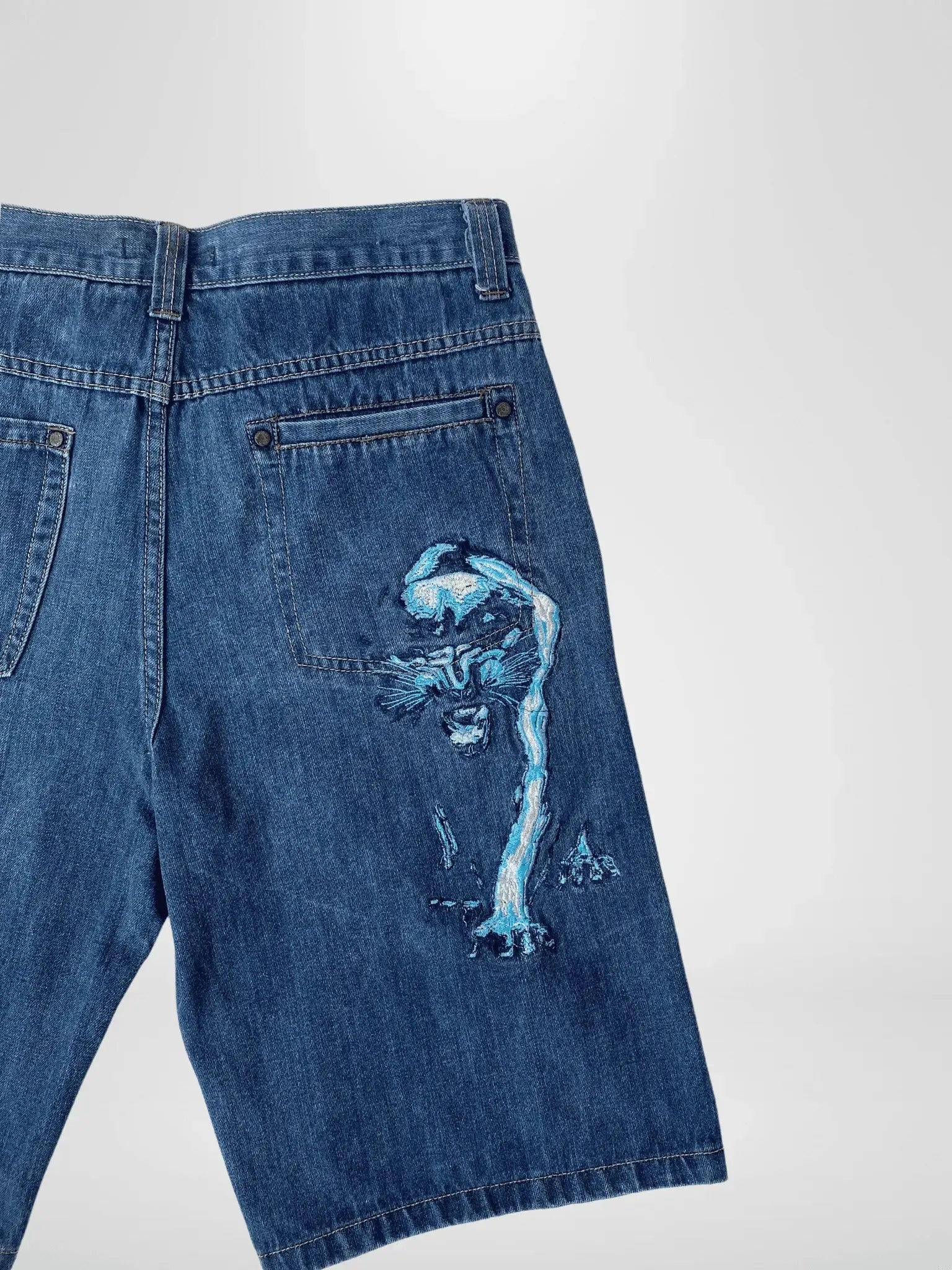 Y2K Paco Jeans Streetgear Embroidered Men‘s Jorts - Balagan Vintage Shorts 00s, 90s, denim, jeans, shorts