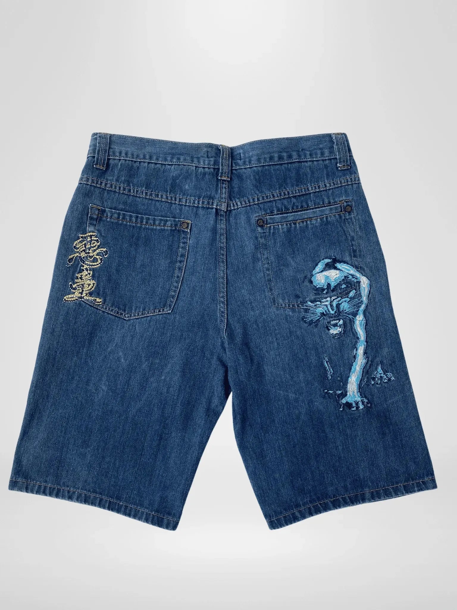 Y2K Paco Jeans Streetgear Embroidered Men‘s Jorts - Balagan Vintage Shorts 00s, 90s, denim, jeans, shorts