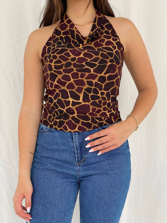 Y2K Purple and Gold Halter Top - Size M - Balagan Vintage Halter Top 90s, halter top, Rama, women top
