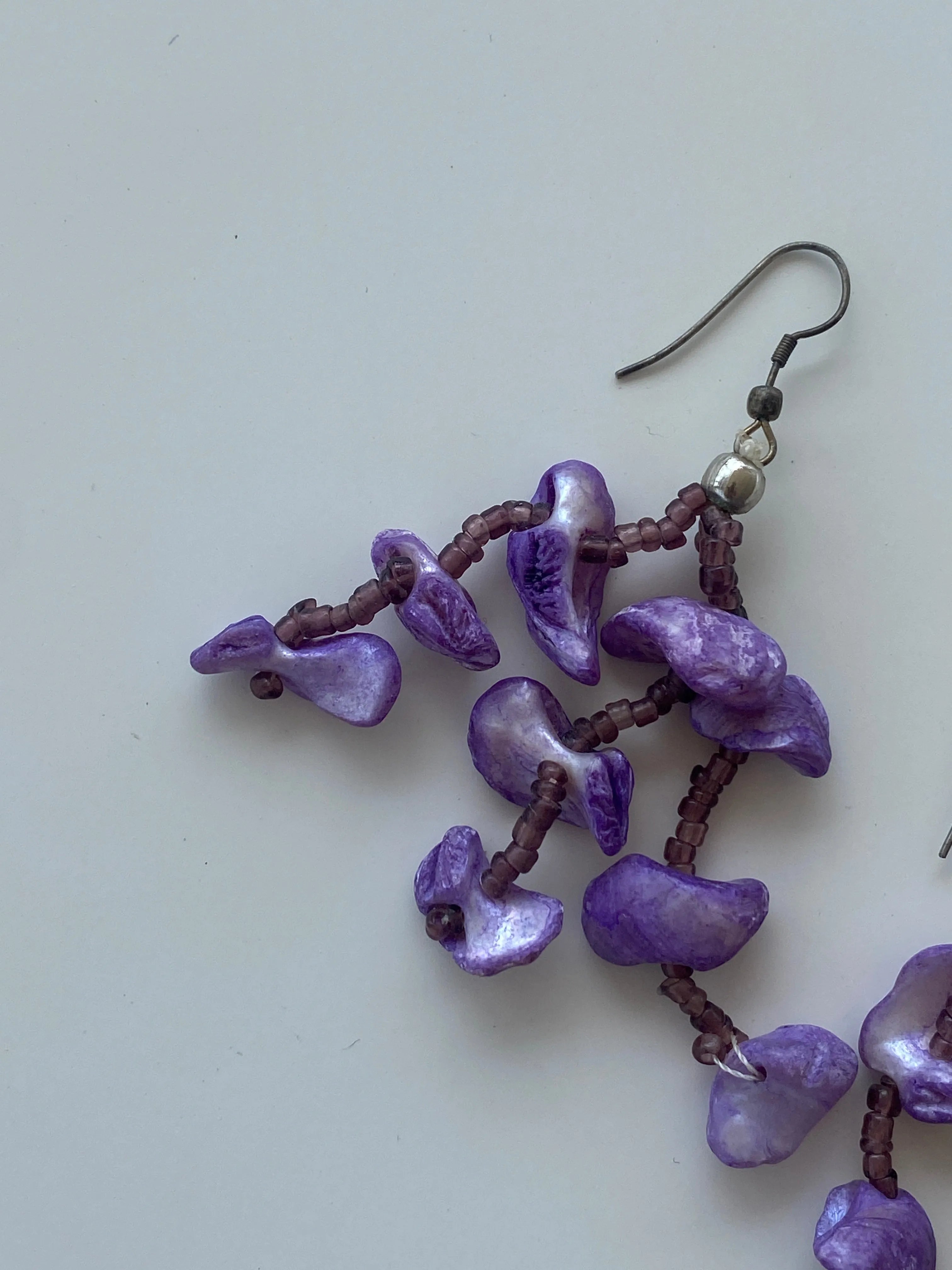 Y2K Purple-Toned Beaded Waterfall Earrings - Balagan Vintage Earrings 00s, 90s, Earrings