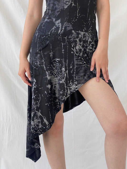 Y2K Romeo Four Juliette Paris Black Halter Asymmetrical Hem Dress - M - Balagan Vintage Midi Dress 90s dress, Ayah, dress, Halter Dress, midi dress, NEW IN, summer dress, Wedding Guest