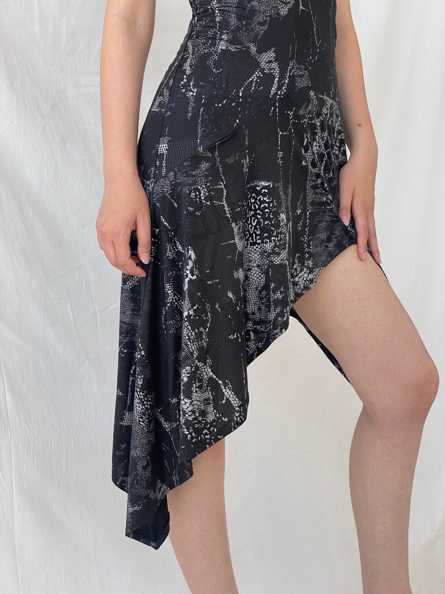 Y2K Romeo Four Juliette Paris Black Halter Asymmetrical Hem Dress - M - Balagan Vintage Midi Dress 90s dress, Ayah, dress, Halter Dress, midi dress, NEW IN, summer dress, Wedding Guest