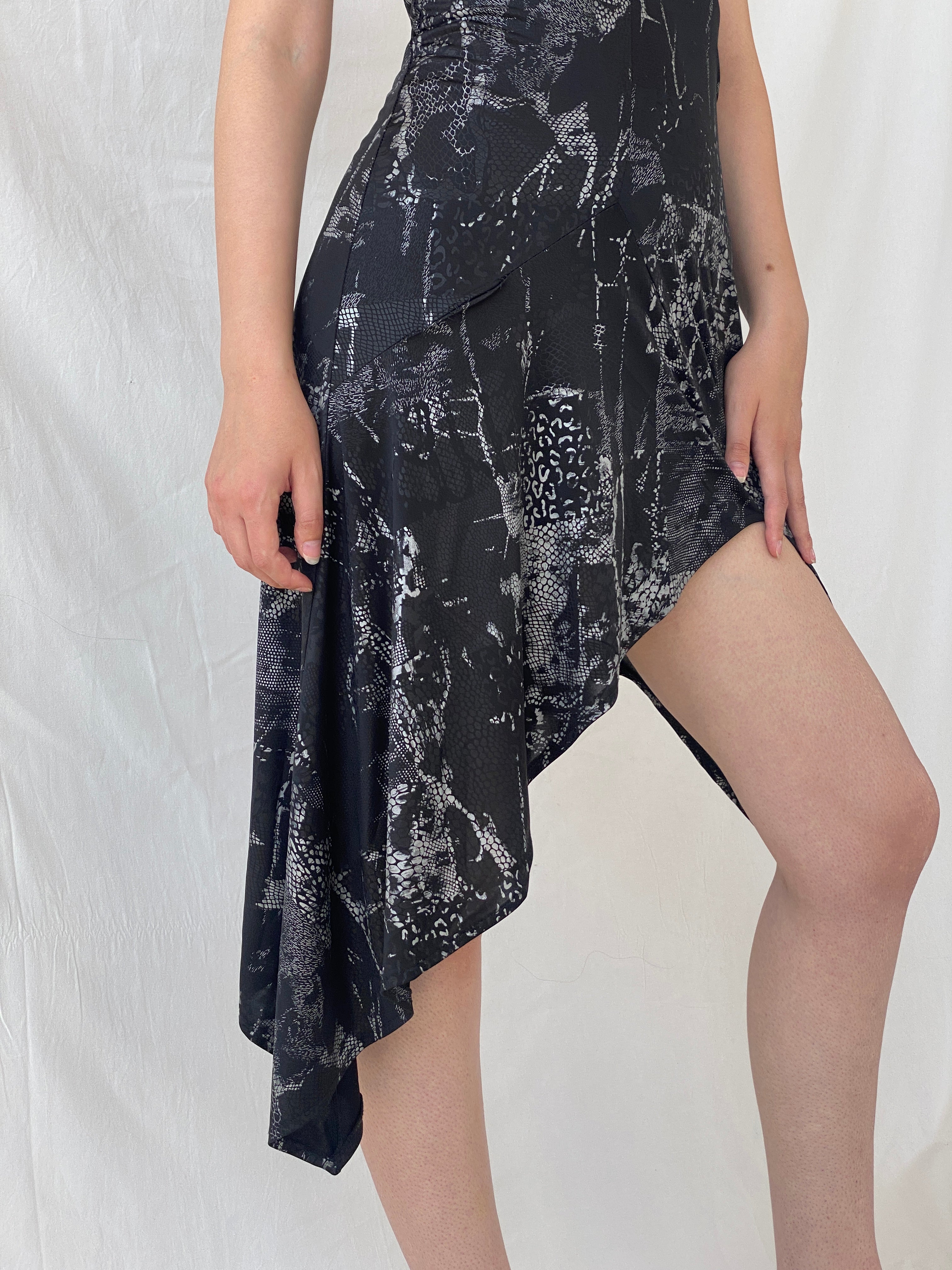 Y2K Romeo Four Juliette Paris Black Halter Asymmetrical Hem Dress - M - Balagan Vintage Midi Dress 90s dress, Ayah, dress, Halter Dress, midi dress, NEW IN, summer dress, Wedding Guest