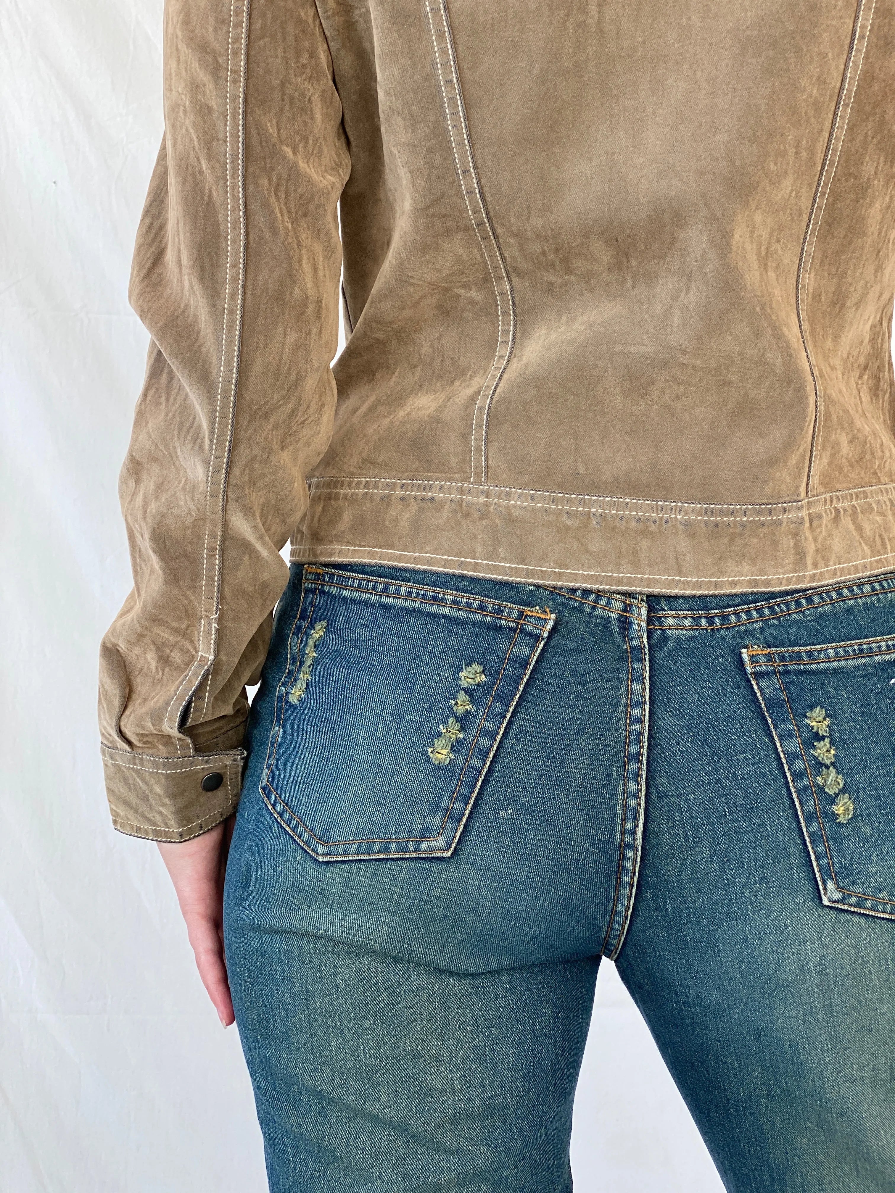 Y2K SO.. So Real So Right Distressed Denim Like Light Jacket - M - Balagan Vintage Jacket 00s, Ayah, Coats&Jackets, denim jacket, jacket