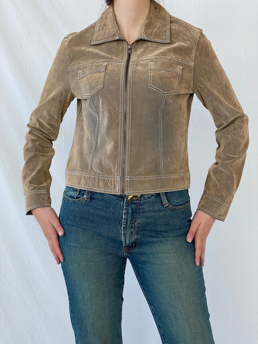 Y2K SO.. So Real So Right Distressed Denim Like Light Jacket - M - Balagan Vintage Jacket 00s, Ayah, Coats&Jackets, denim jacket, jacket