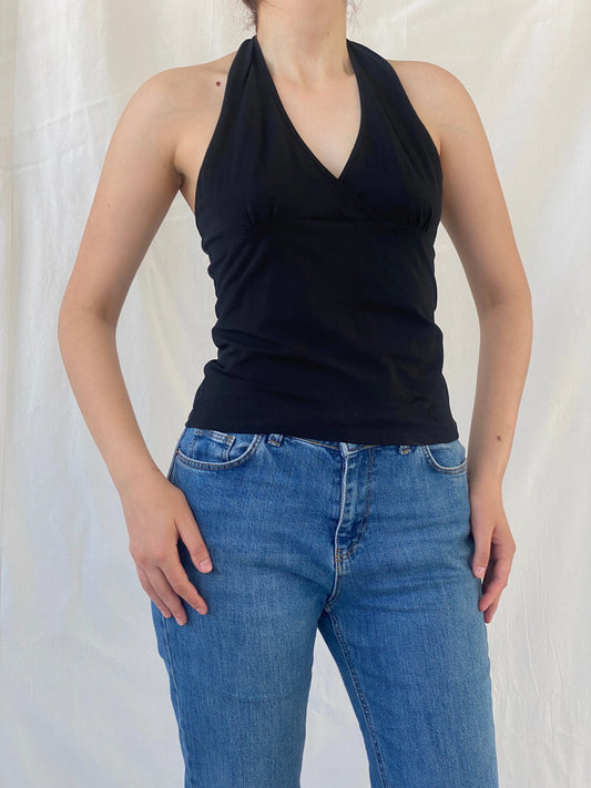 Y2K Stefanel Black Halter Top - M - Balagan Vintage Halter Top 00s, Ayah, halter top, women top