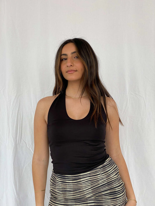 Y2K Style by Orsay Black Halter Top - Size XS - Balagan Vintage Halter Top 90s, halter top, Rama, women top