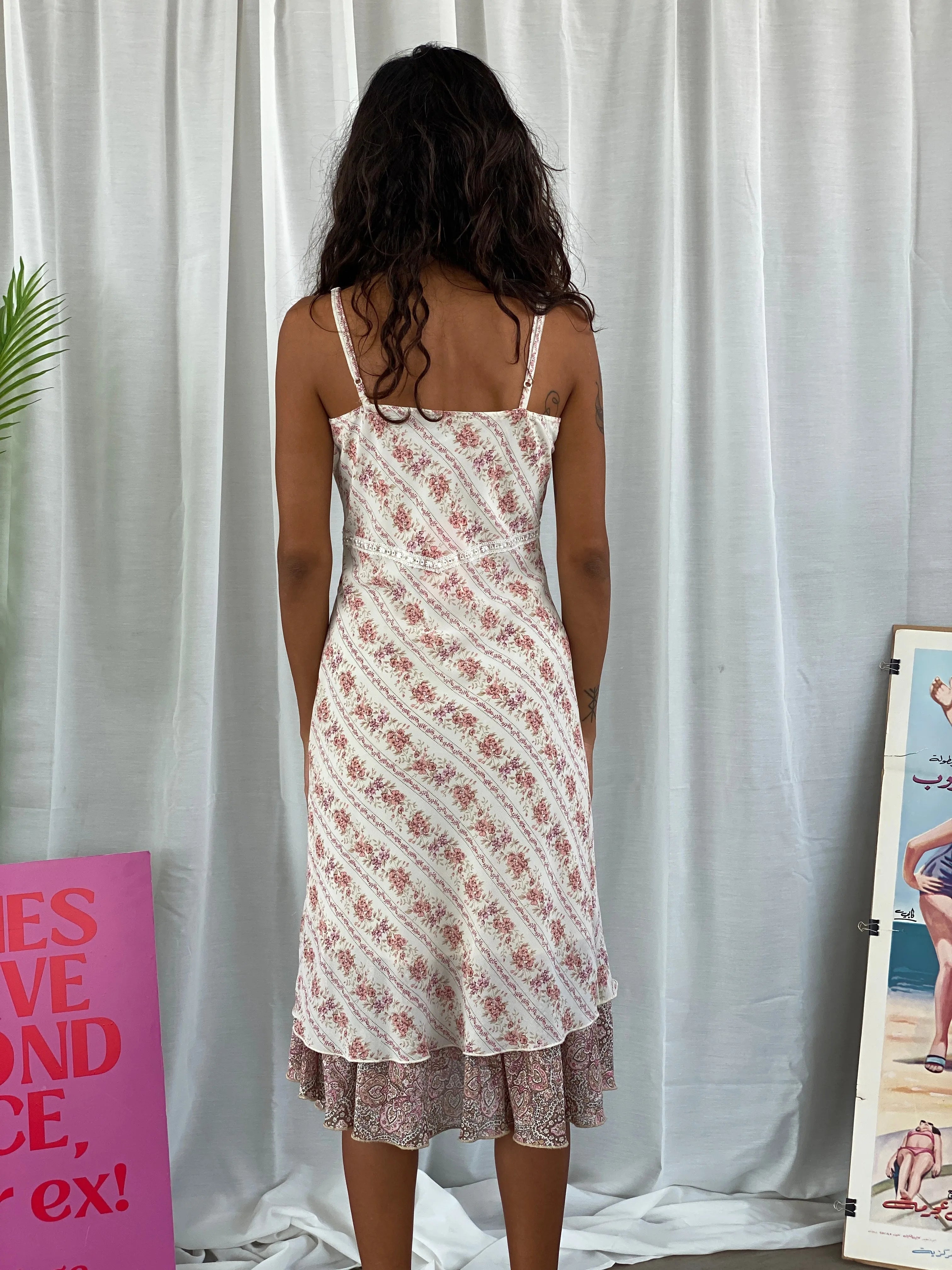 Y2K Vero Moda Midi Floral Women’s Romantic Summer Dress - S - Balagan Vintage Midi Dress 00s, floral, floral dress, midi dress, summer, Tojan