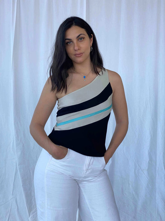 Emporio Armani One Shoulder Top - Balagan Vintage One Shoulder Top 90s, armani, Batoul, Deals