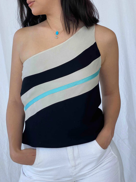 Emporio Armani One Shoulder Top - Balagan Vintage One Shoulder Top 90s, armani, Batoul, Deals