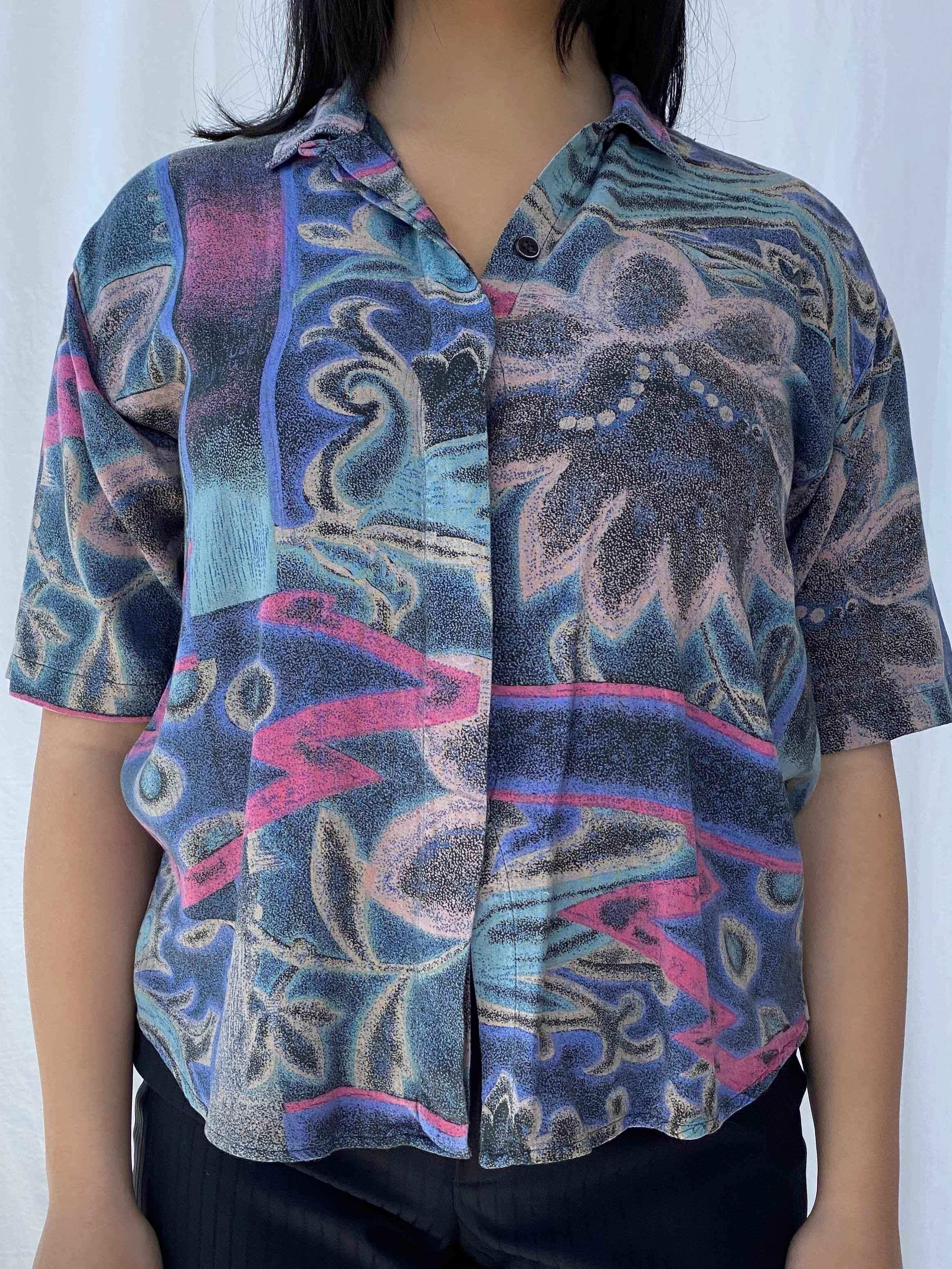Vintage Printed Shirt - Balagan Vintage Half Sleeve Shirt 90s, half sleeve shirt, print, printed shirt