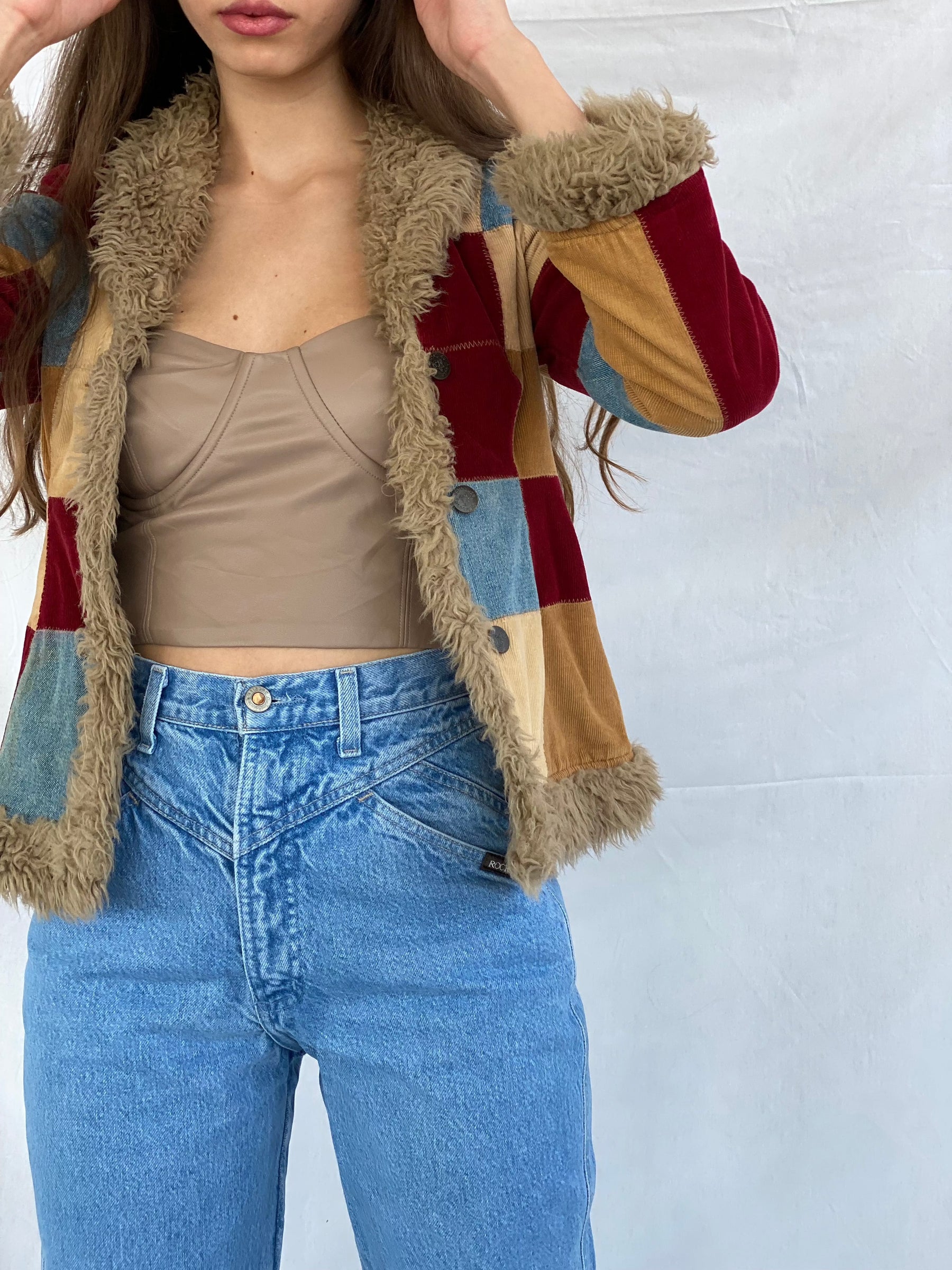Vintage 90s/Y2K DOLLHOUSE Corduroy Patchwork Jacket - Balagan Vintage
