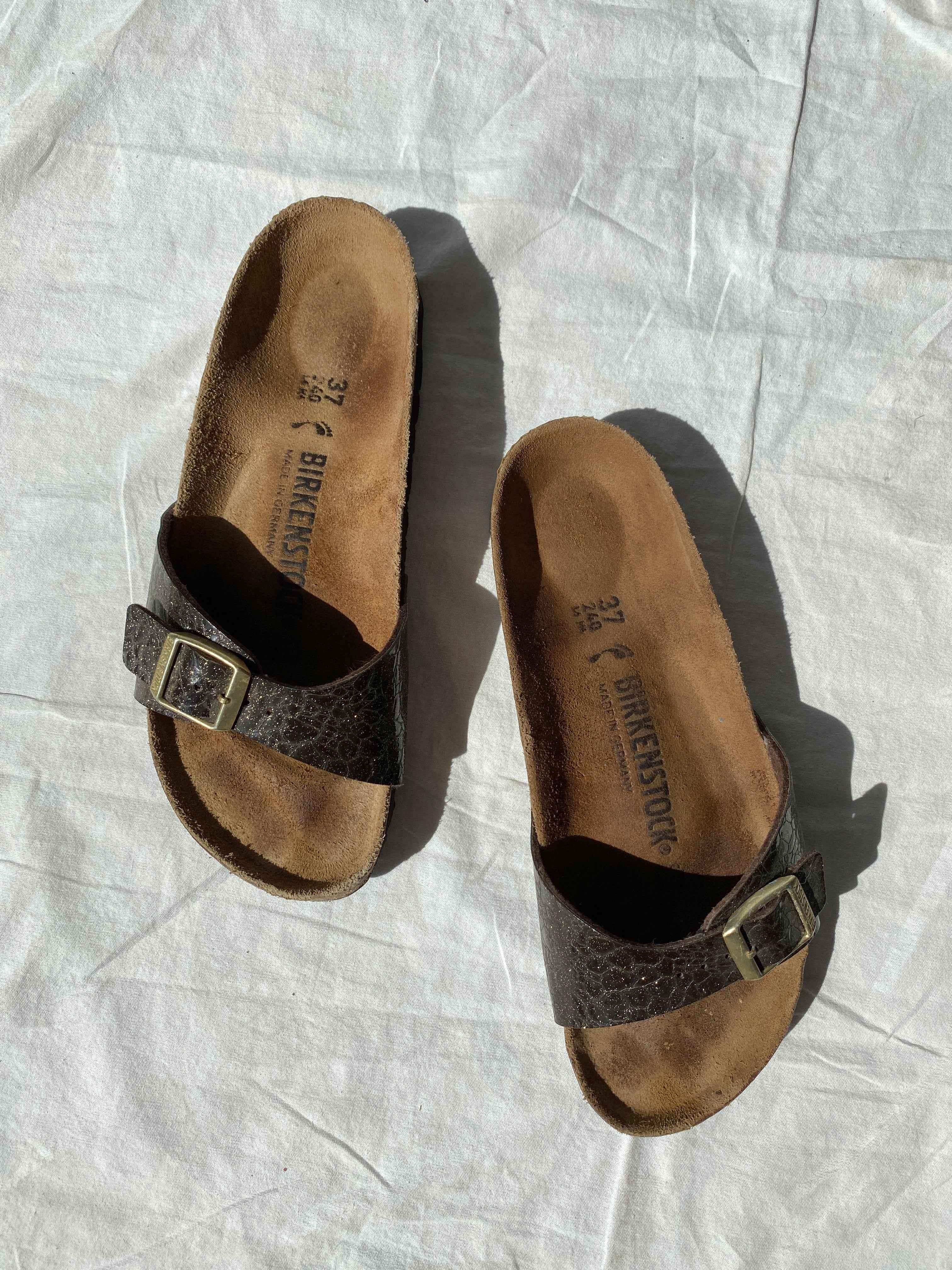 Birkenstock Madrid Cosmic Sparkle Bikro-Flor Sandals - Balagan Vintage Sandals Birkenstock, sandals, shoes