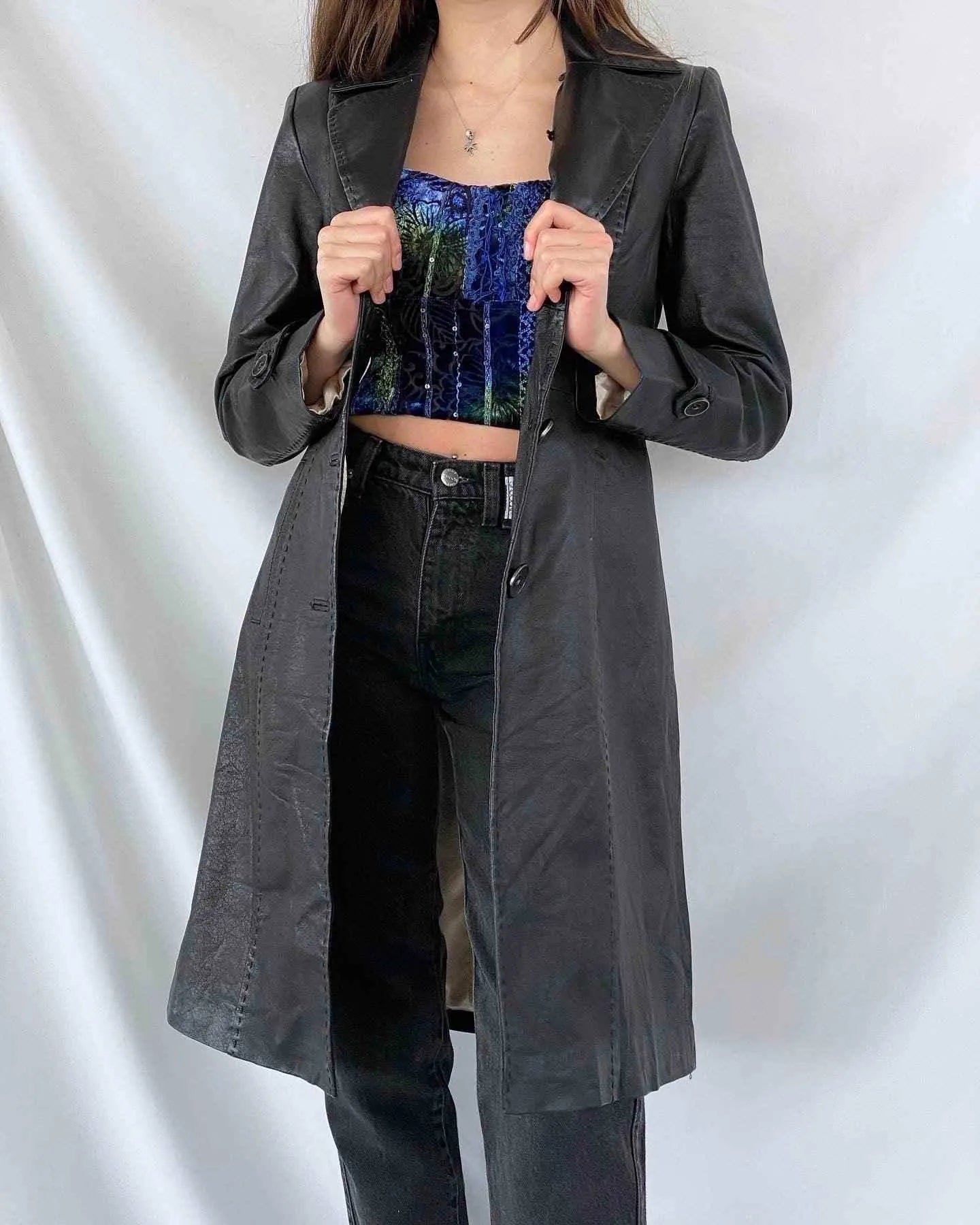 Mark Adam New York Genuine Leather Jacket - Balagan Vintage Leather Jacket black leather, genuine leather, genuine leather coat, genuine leather jacket, jacket, leather coat, leather jacket
