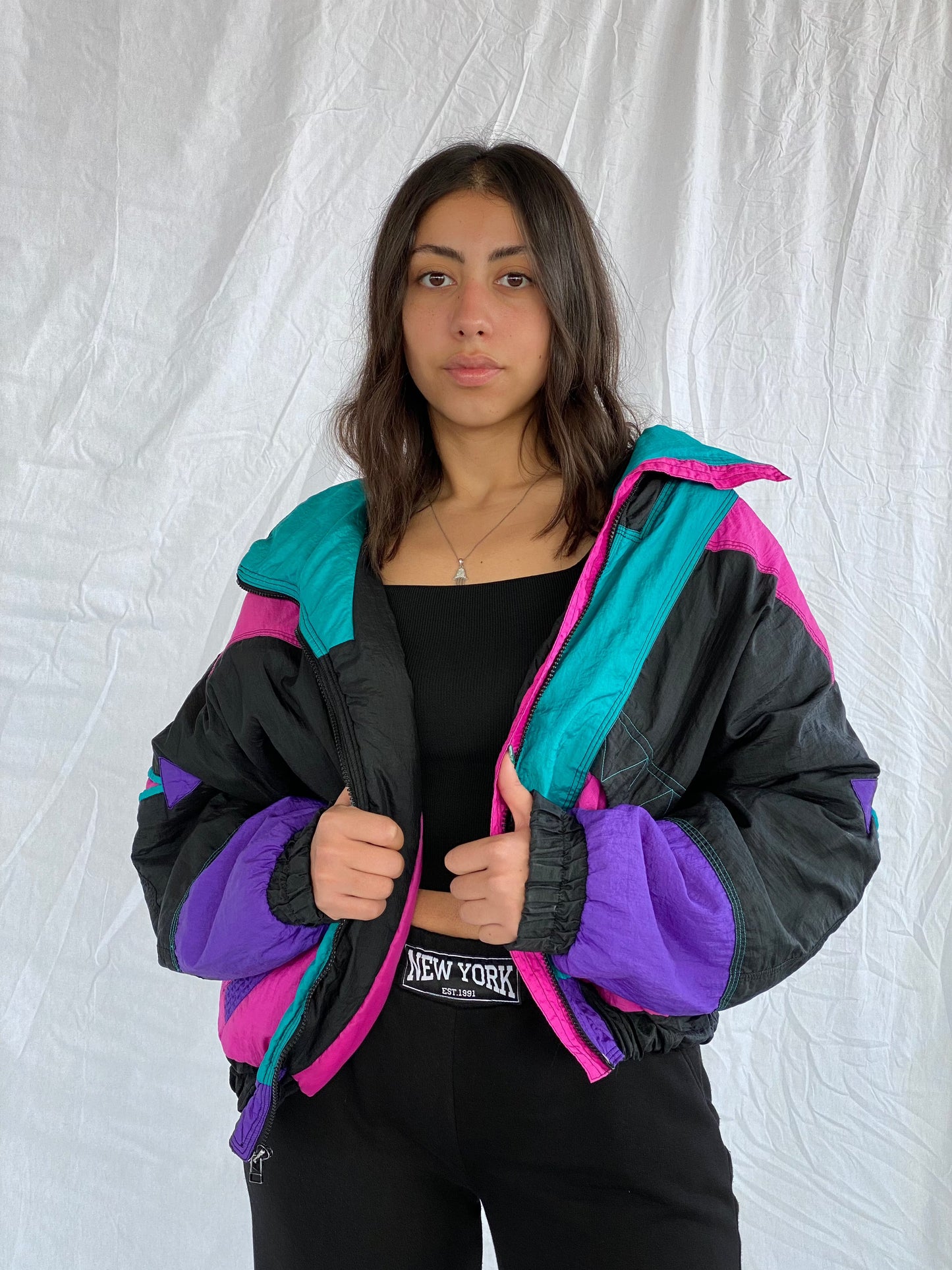 Vintage 80s/90s EAST WEST Heavy Windbreaker Jacket - Balagan Vintage Windbreaker Jacket 80s, 90s, multicolored, vintage, windbreaker, windbreaker jacket, women vintage