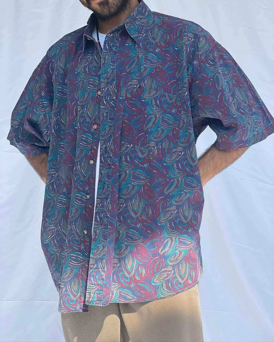 Vintage 90s 417 by VAN HEUSEN Printed Shirt - Balagan Vintage Half Sleeve Shirt crazy print, men, mens shirt, printed shirt, prints, Rahmeh, shirt, shirts, streetwear, unisex, unisex shirts, vintage, vintage prints, women shirt