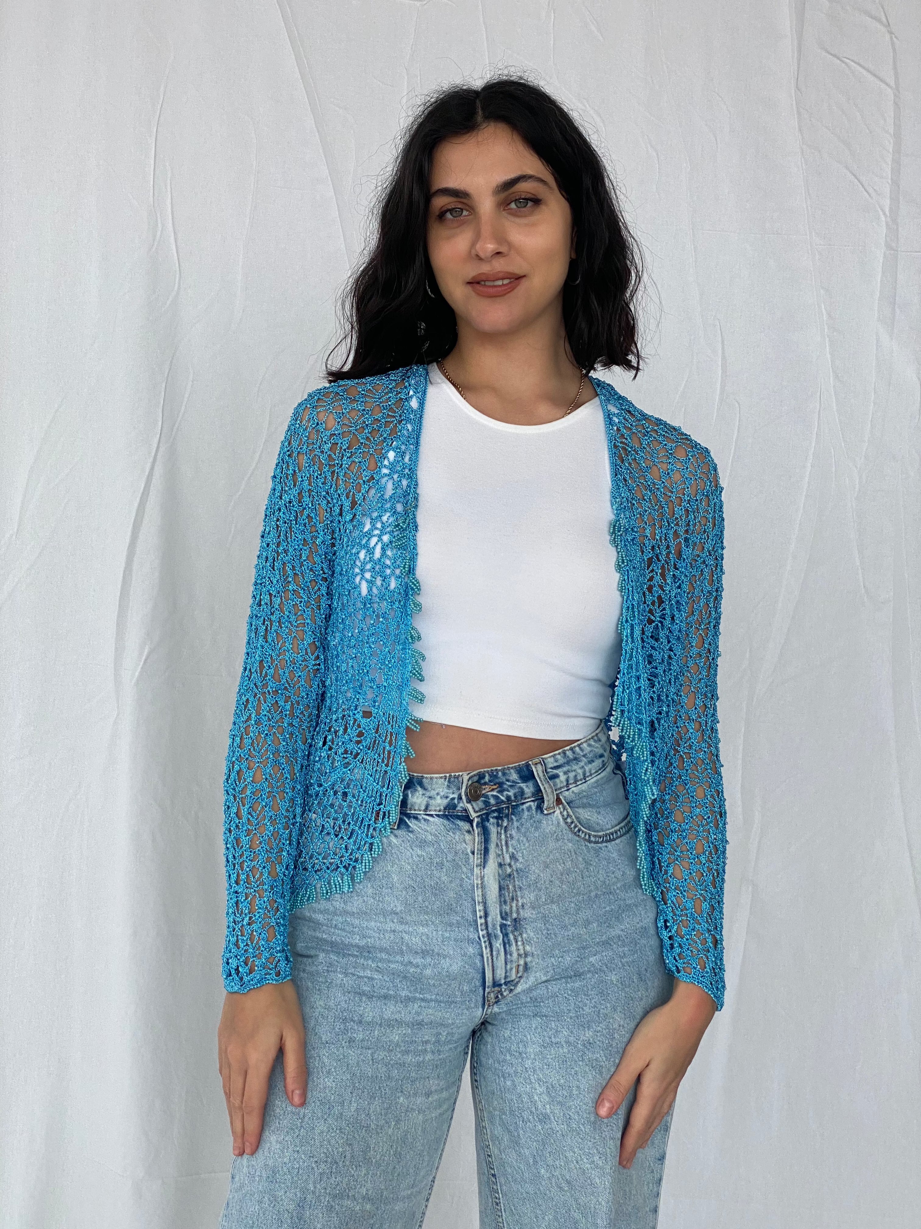 Vintage 90s EASTEX Crochet Cardigan - Balagan Vintage Cardigan 90s, cardigan, crochet, outerwear, vintage
