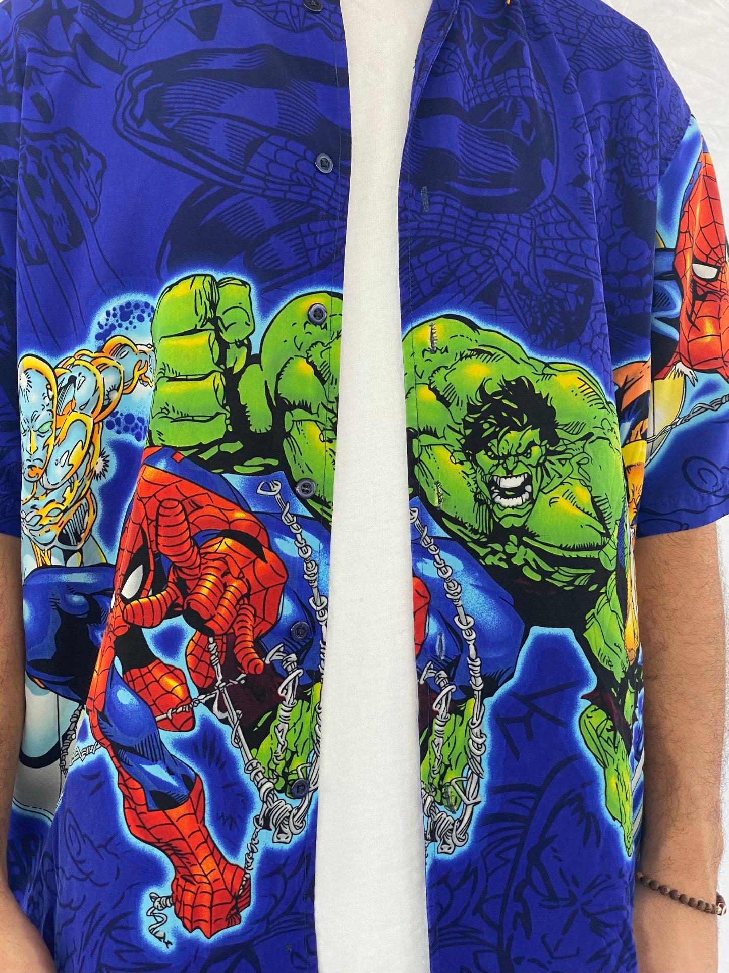 Vintage 90s/00s Marvel Comics Graphic Shirt - Balagan Vintage Half Sleeve Shirt 00s, cotton, Deals, graphic, graphic top, half sleeve shirt, outerwear, oversized shirt, printed shirt, shirts, summer, summer prints, unisex, vintage, vintage prints, Y2K