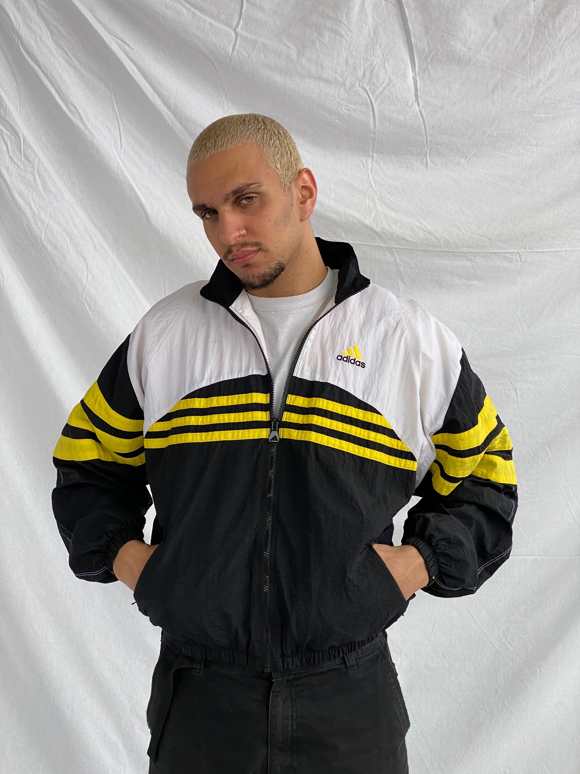 Vintage Adidas Windbreaker Jacket - Balagan Vintage Windbreaker Jacket 80s, 90s, adidas, men, multicolored, nylon, outerwear, streetwear, techno, vintage, vintage windbreaker, windbreaker, windbreaker jacket, winter