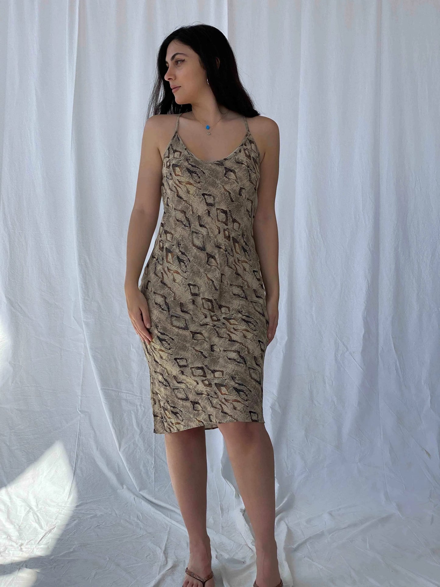 Vintage Animal Print Midi Dress - Balagan Vintage Midi Dress 00s dress, animal print, Batoul, midi dress