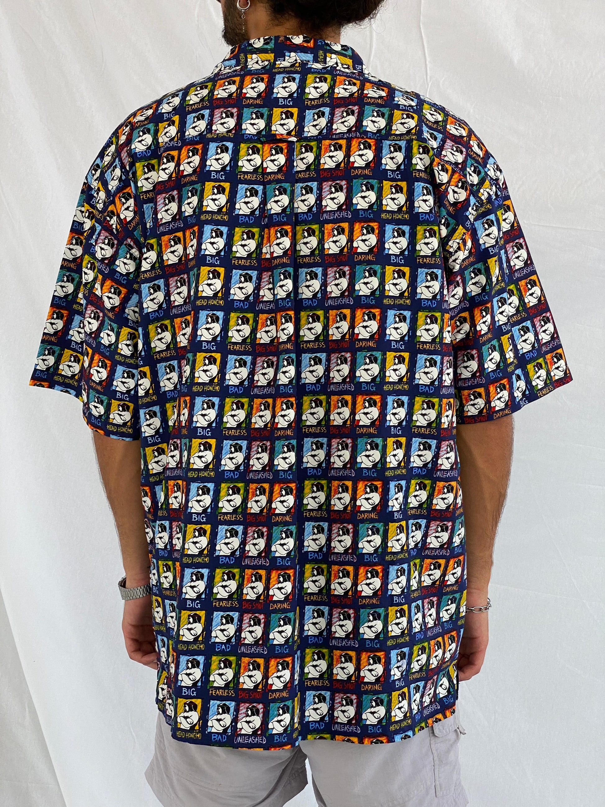 Vintage Big Dogs Half Sleeve Shirt - Balagan Vintage Half Sleeve Shirt 00s, 90s, bigdogs, crazy print, Deals, half sleeve shirt, outerwear, oversized, oversized shirt, printed shirt, prints, shirt, shirts, summer, summer prints, techno, techno wear, unisex, unisex shirts, vintage, vintage prints, women, women shirt, Y2K