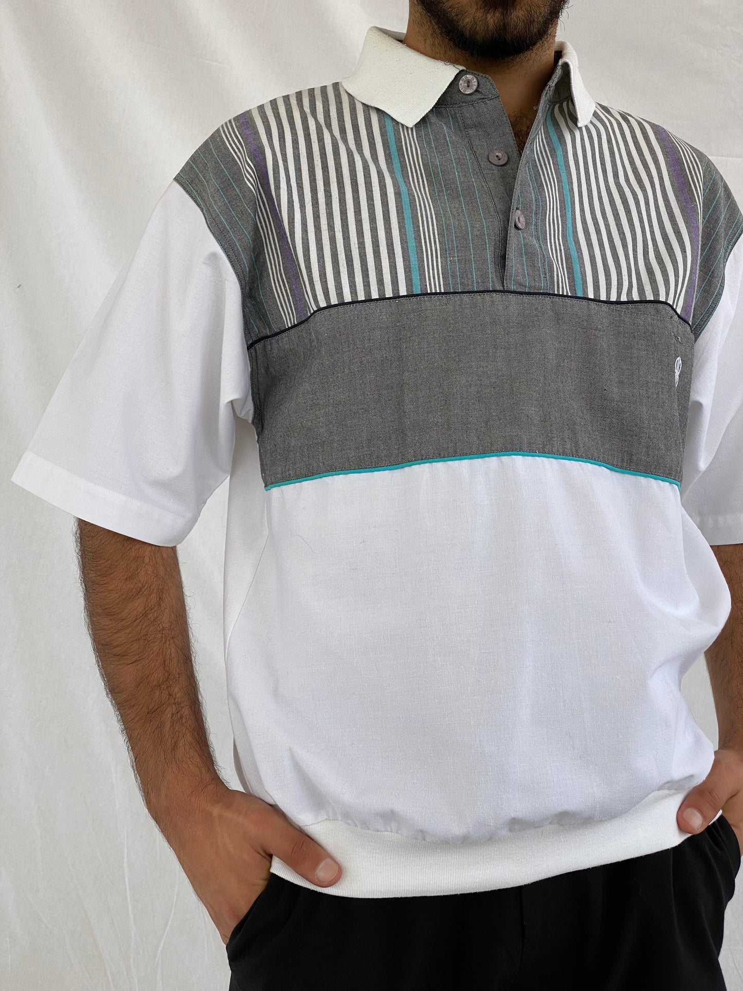 Vintage Bill Blass Menswear Top - Balagan Vintage Half Sleeve Top Deals, formal, golf top, half sleeve shirt, men, men top, streetwear, top, vintage