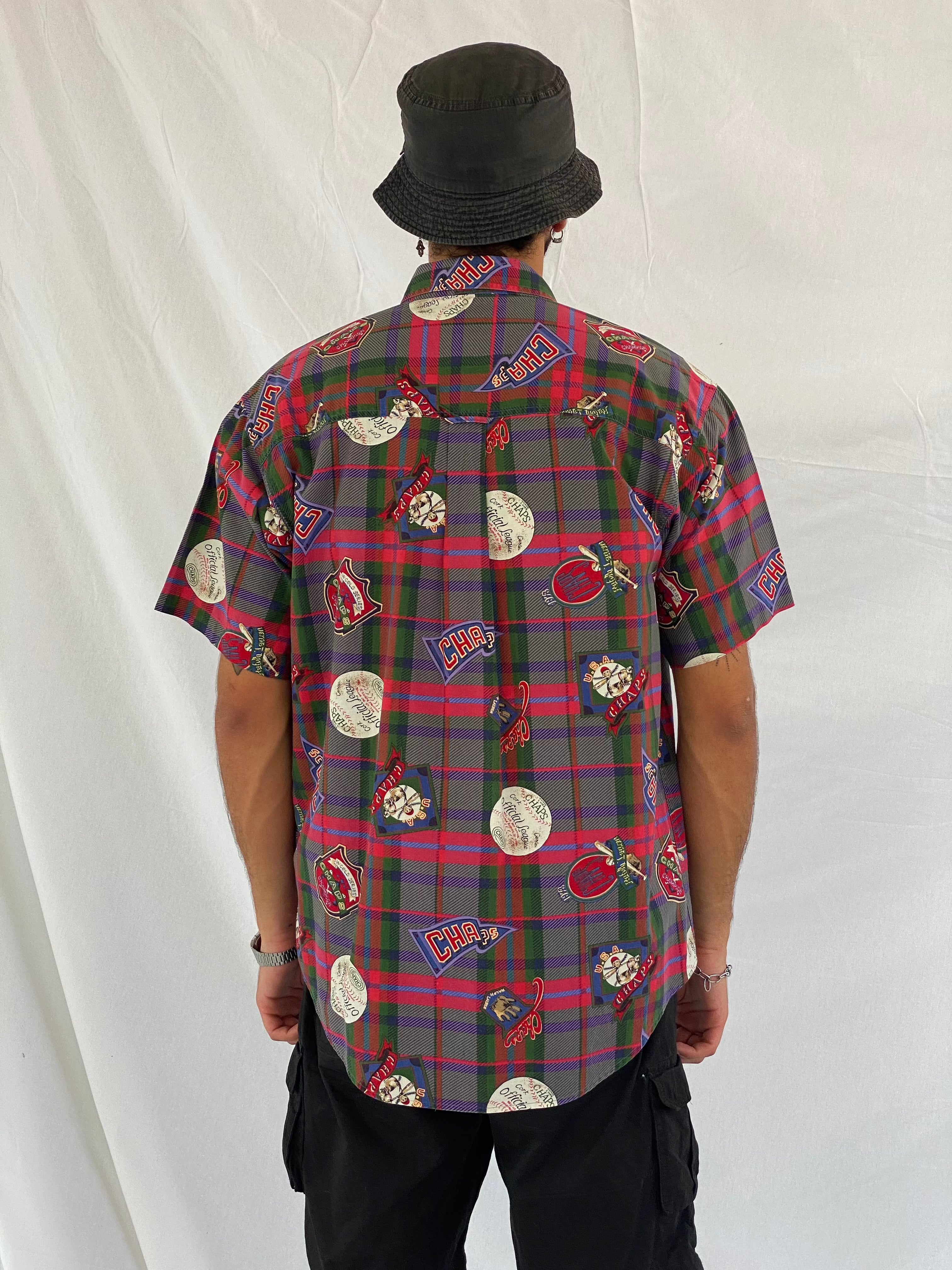 Vintage CHAPS By Ralph Lauren - Balagan Vintage Half Sleeve Shirt Chaps, chaps by ralph lauren, Deals, graphic, half sleeve shirt, men, mens shirt, oversized, printed shirt, prints, ralph lauren, retro, shirt, shirts, streetwear, summer prints, techno, techno wear, unisex, unisex shirts, vintage, women, women shirt
