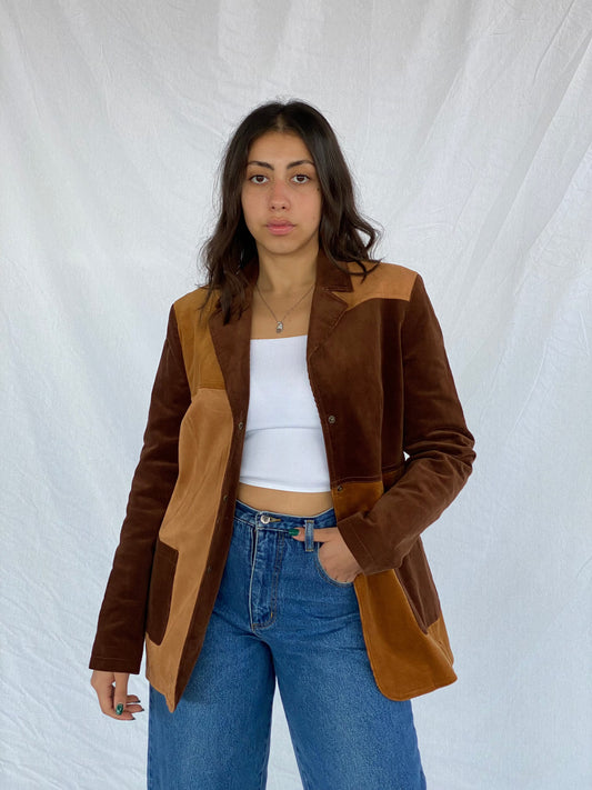 Vintage EXCLUSIVE Corduroy Patch Work Blazer - Balagan Vintage Blazer 90s, corduroy, corduroy blazer, outerwear, patchwork, streetwear, vintage