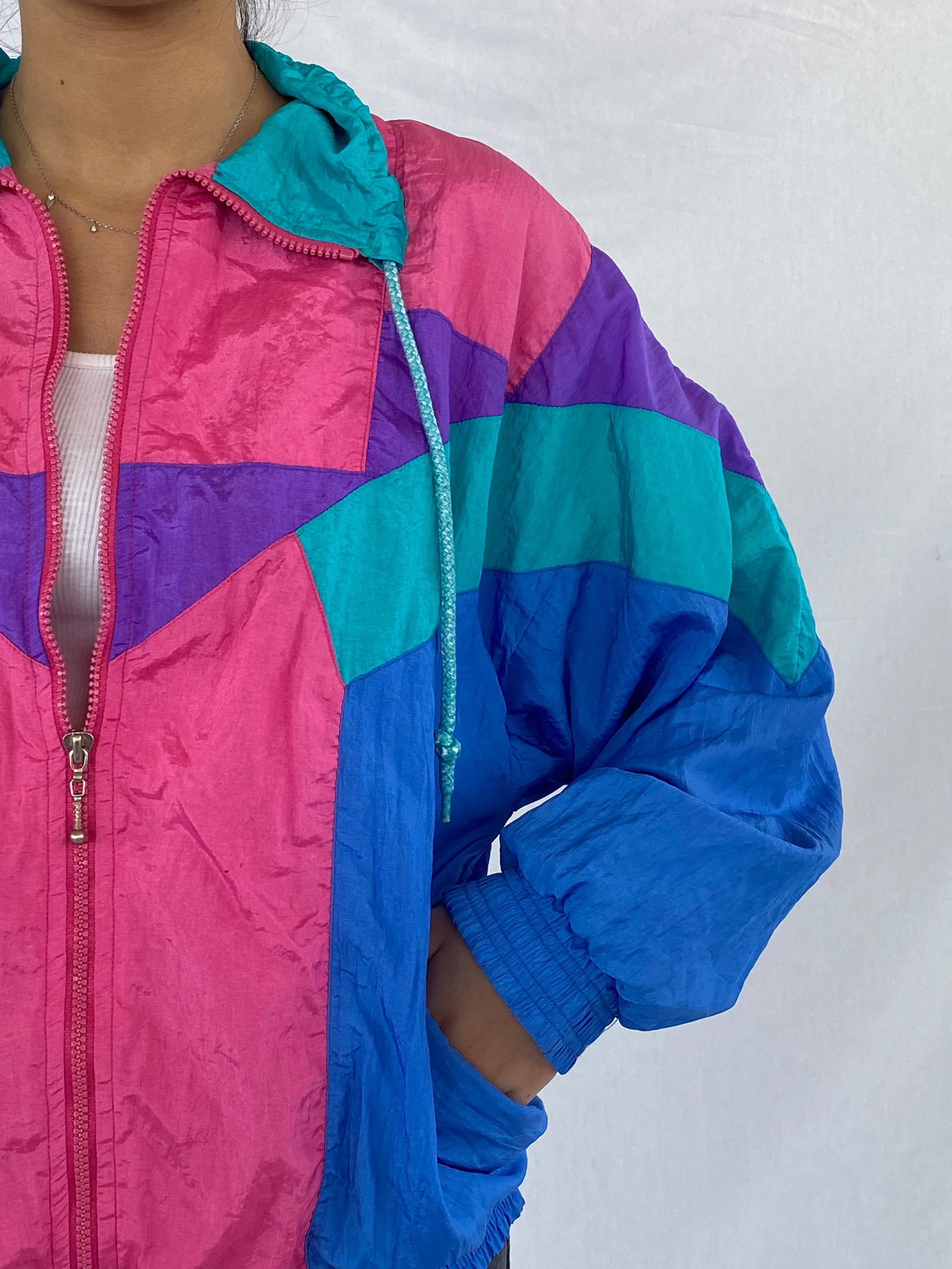 Vintage First Run Windbreaker Jacket - Balagan Vintage Windbreaker Jacket 00s, 80s, 90s, Coats&Jackets, outerwear, oversized, unisex, vintage, vintage windbreaker, windbreaker, windbreaker jacket, women, Women's Windbreaker Jackets
